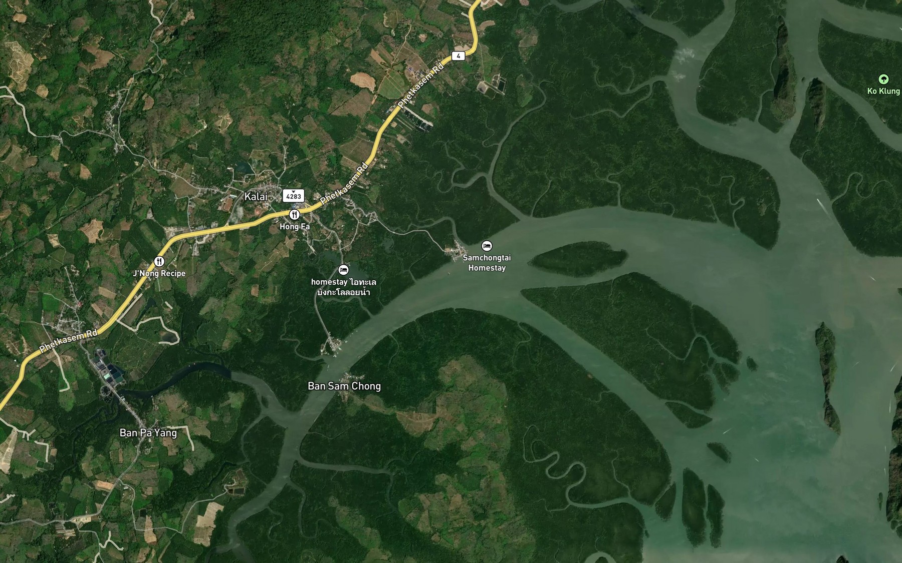 Satellite map of the Khlong Bang Lam