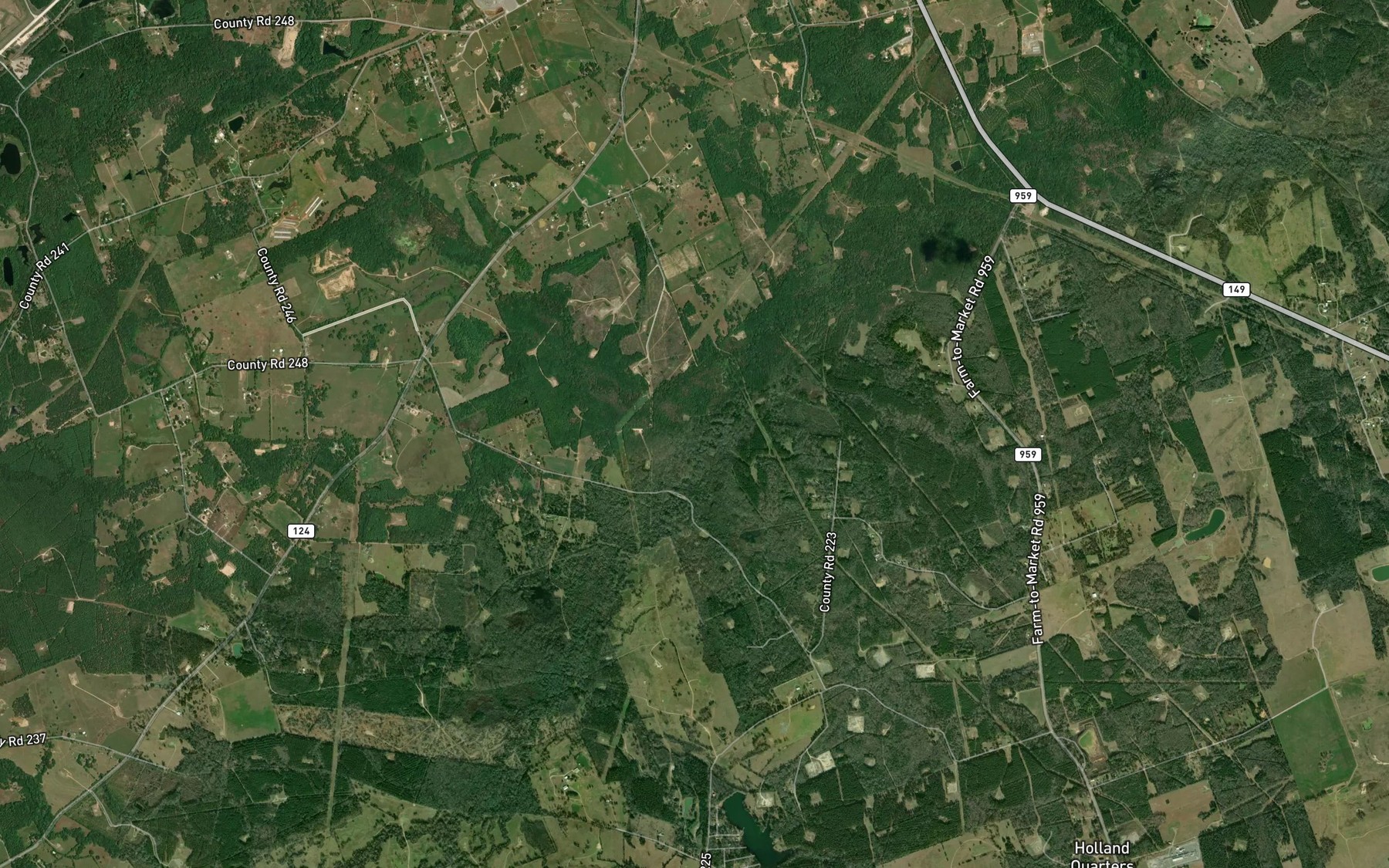 Satellite map of the Caney Creek