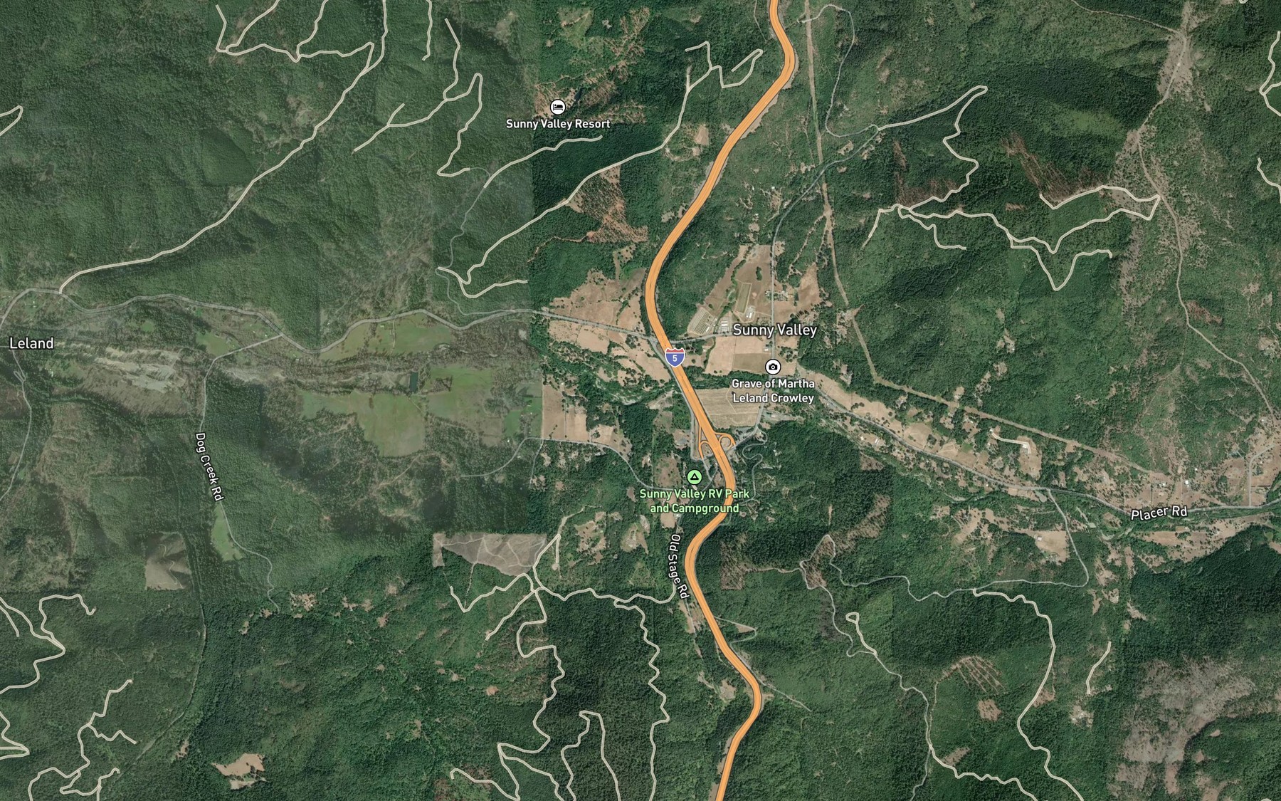 Satellite map of the Rat Creek