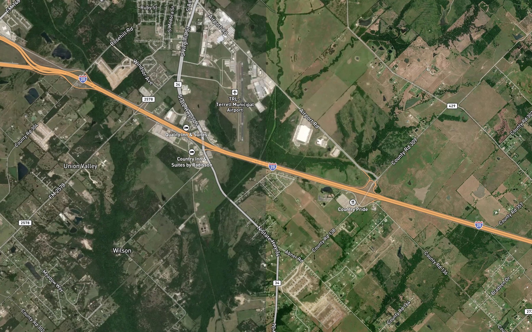 Satellite map of the Eagans Creek