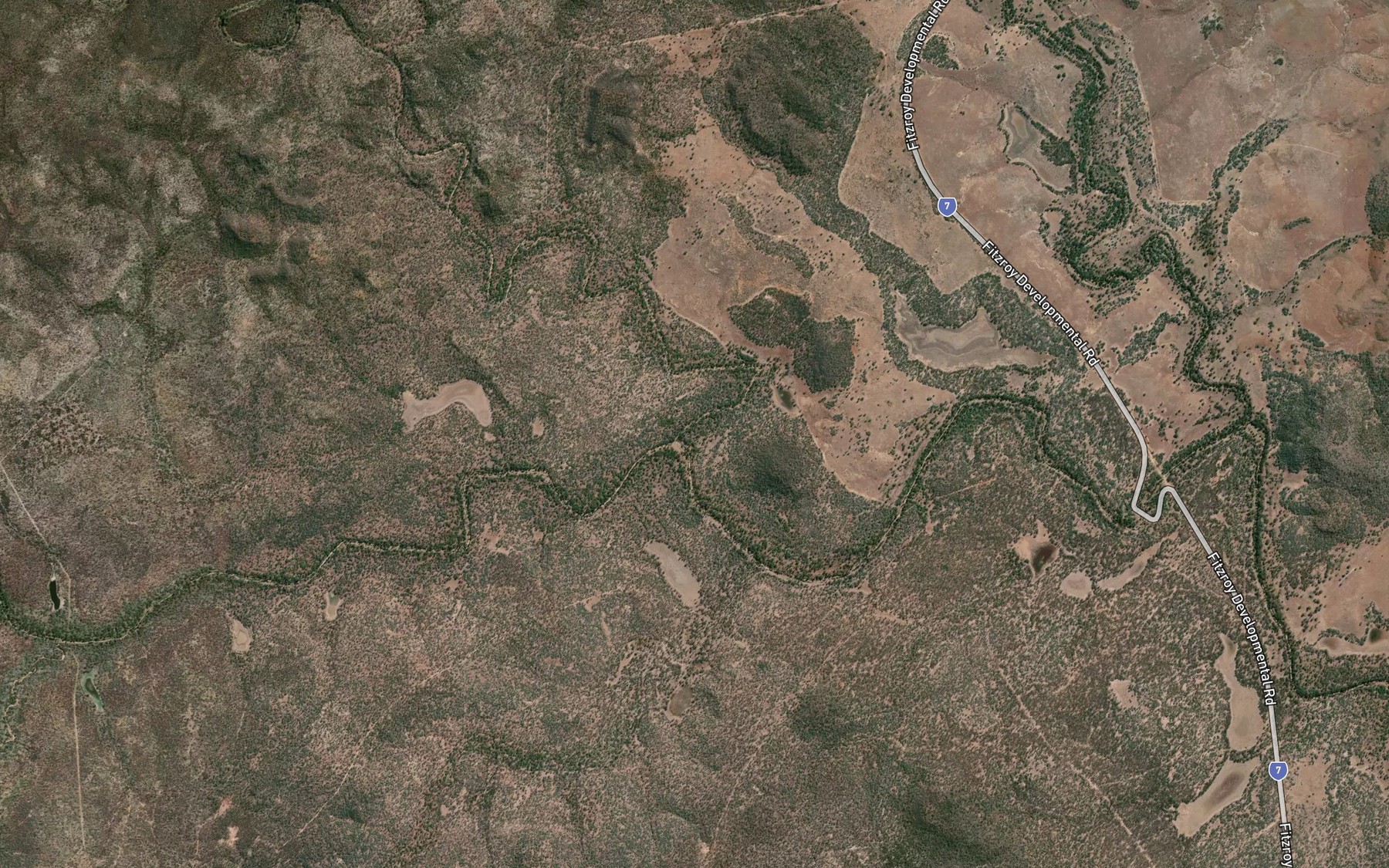 Satellite map of the Ruined Castle Creek