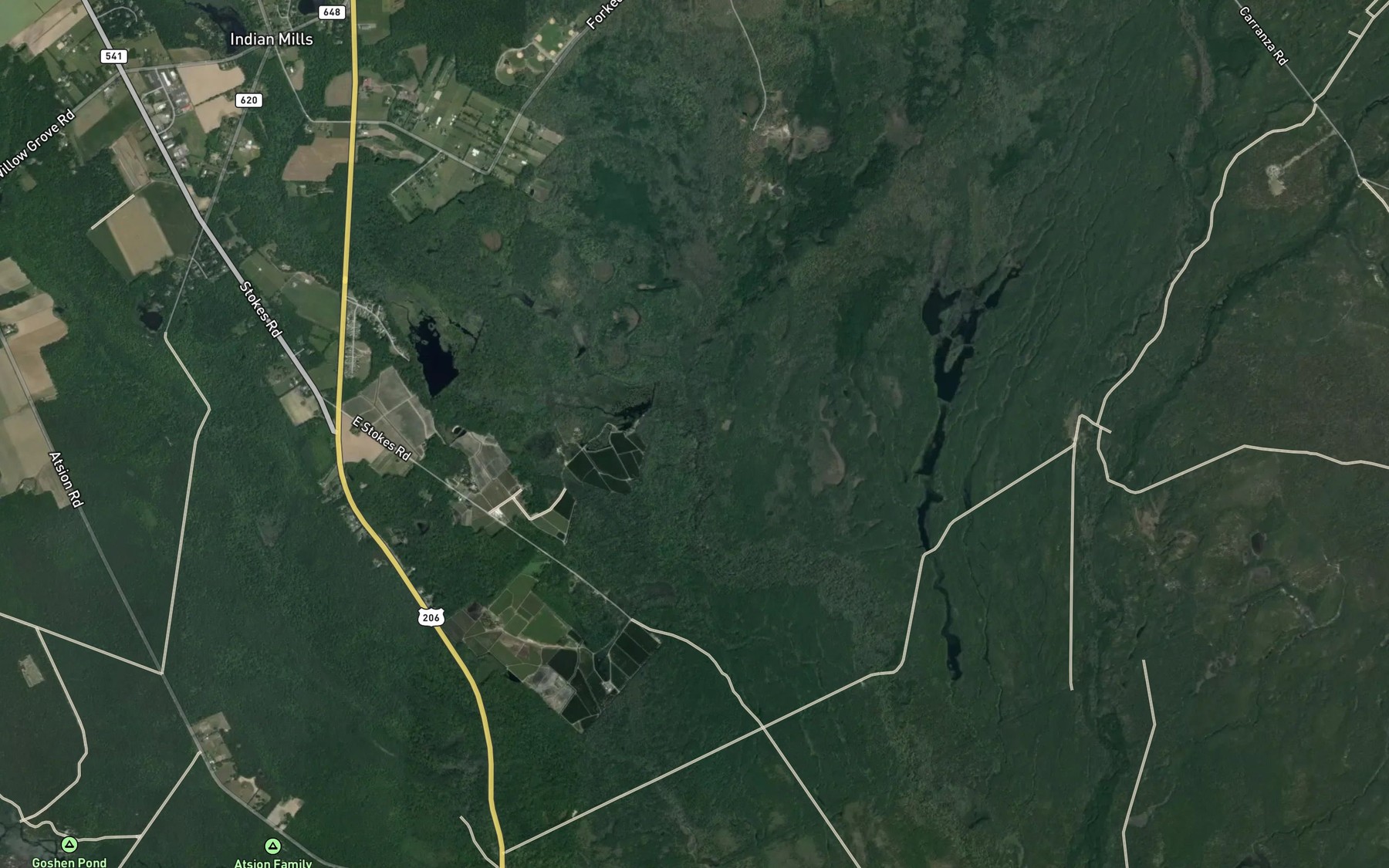 Satellite map of the Bard Branch