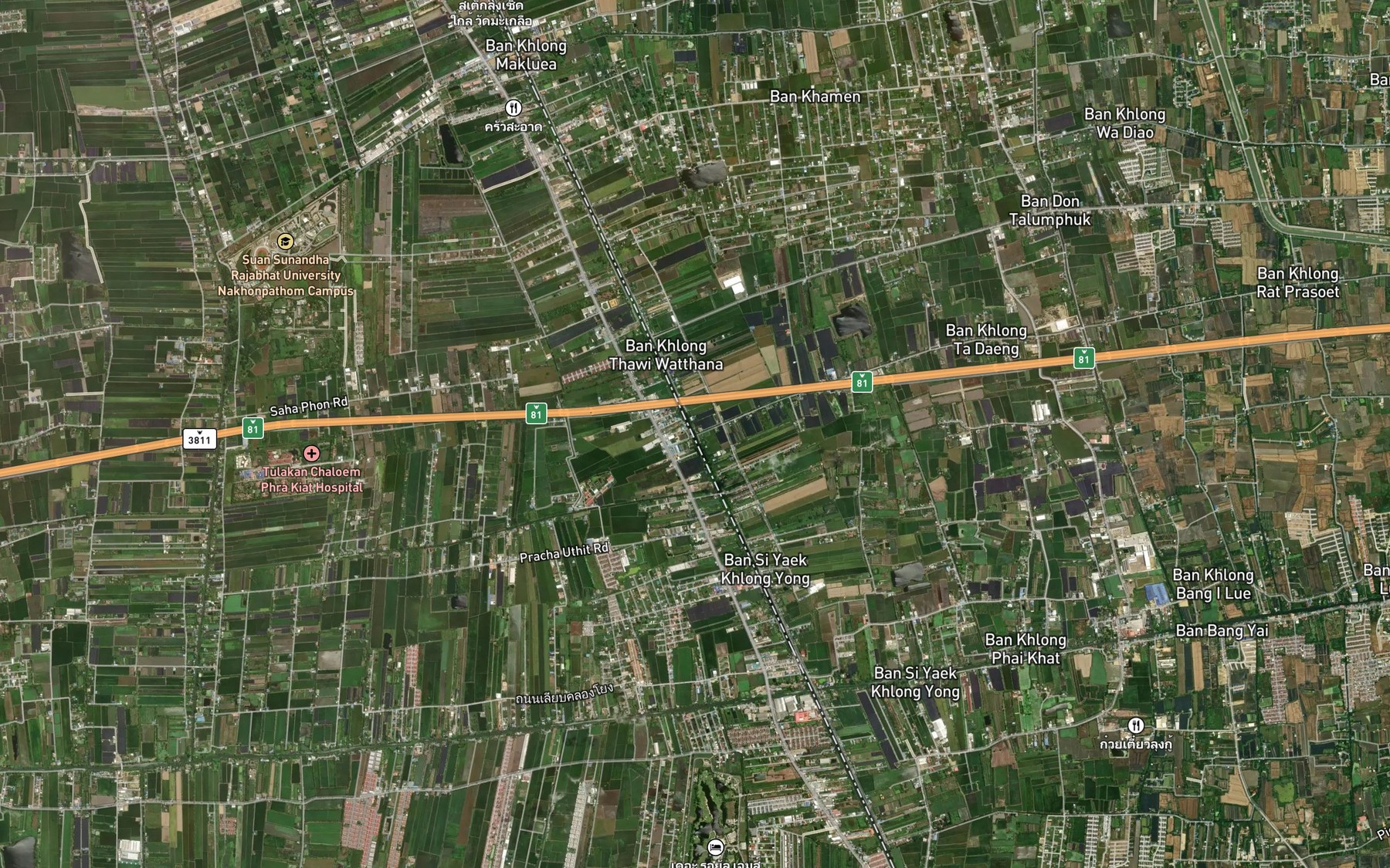 Satellite map of the Khlong Ta Daeng