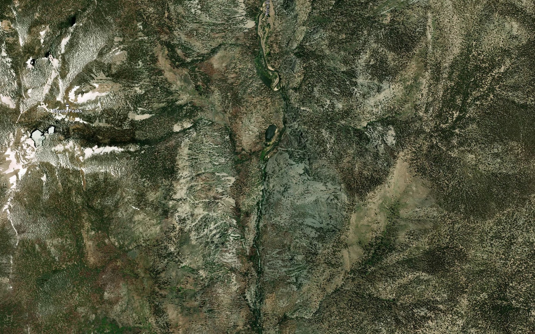Satellite map of the Big Kern Lake Creek