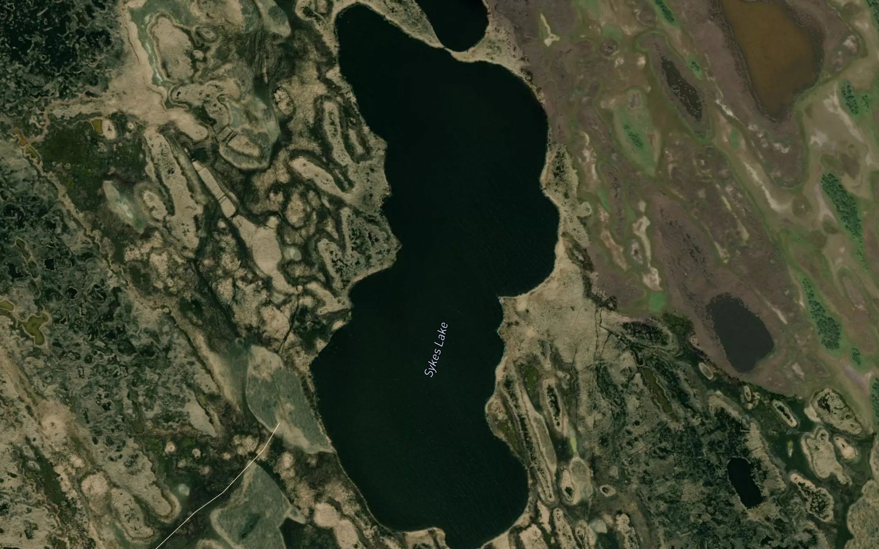 Satellite map of the Sykes Lake