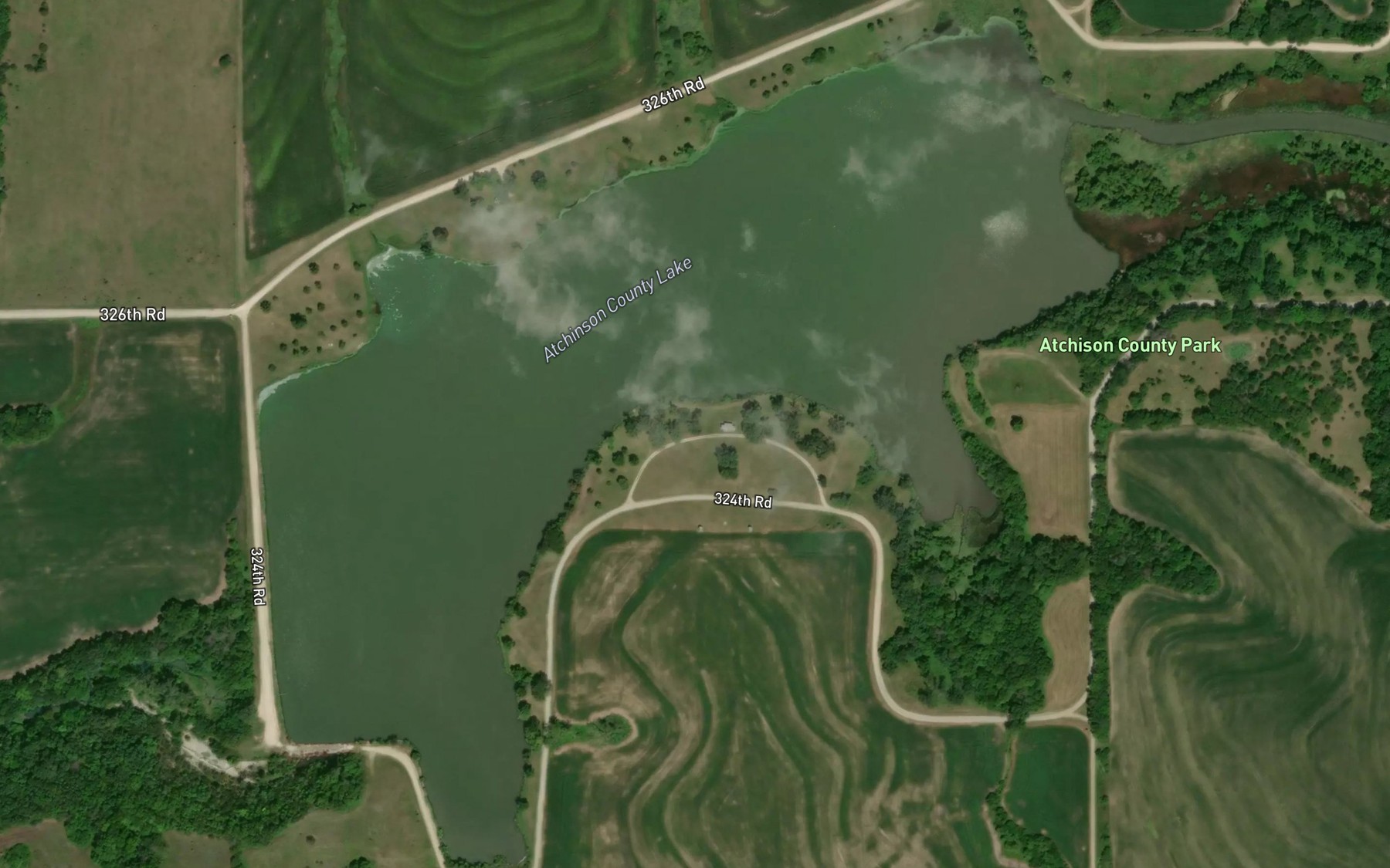Satellite map of the Clear Creek Lake