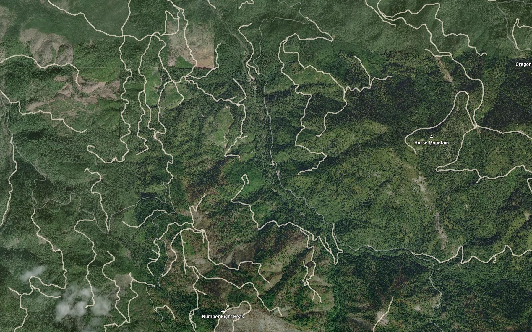 Satellite map of the Mule Creek
