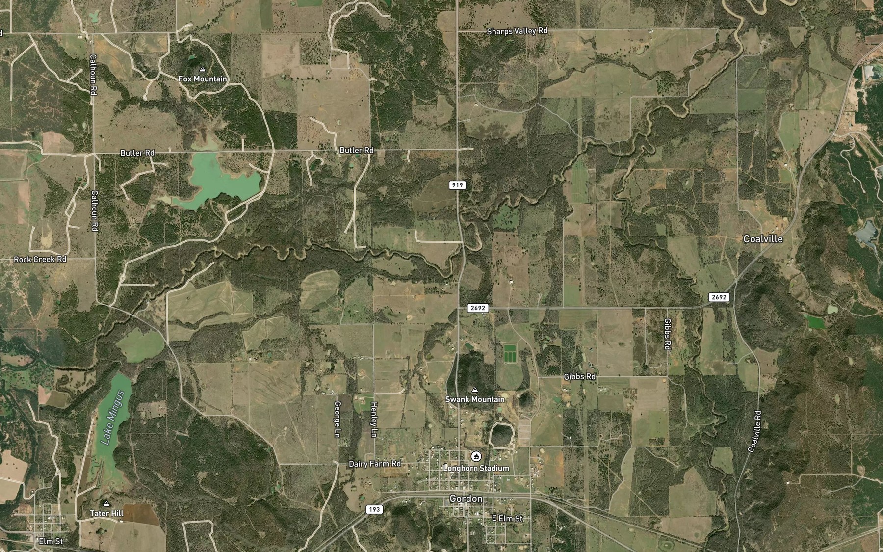 Satellite map of the Gibson Creek