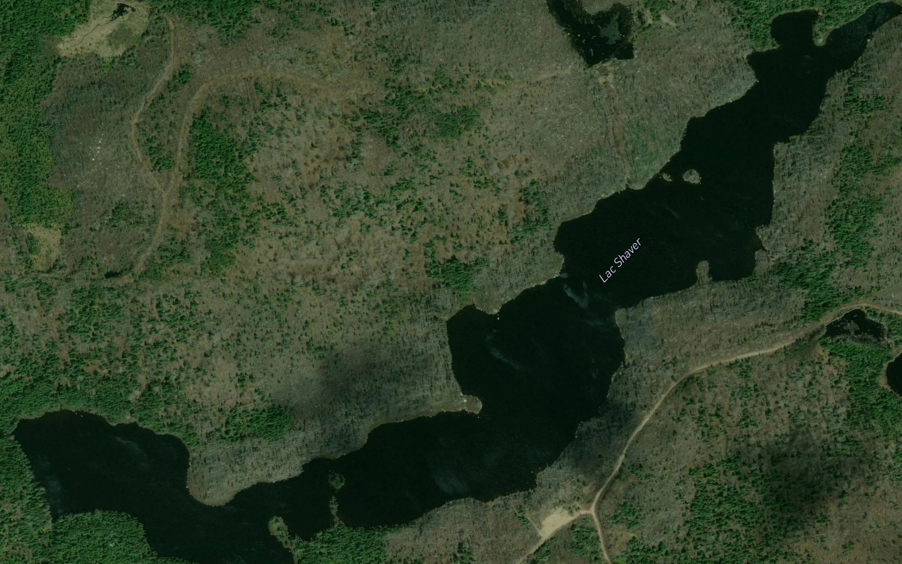 Satellite map of the Lac Shaver
