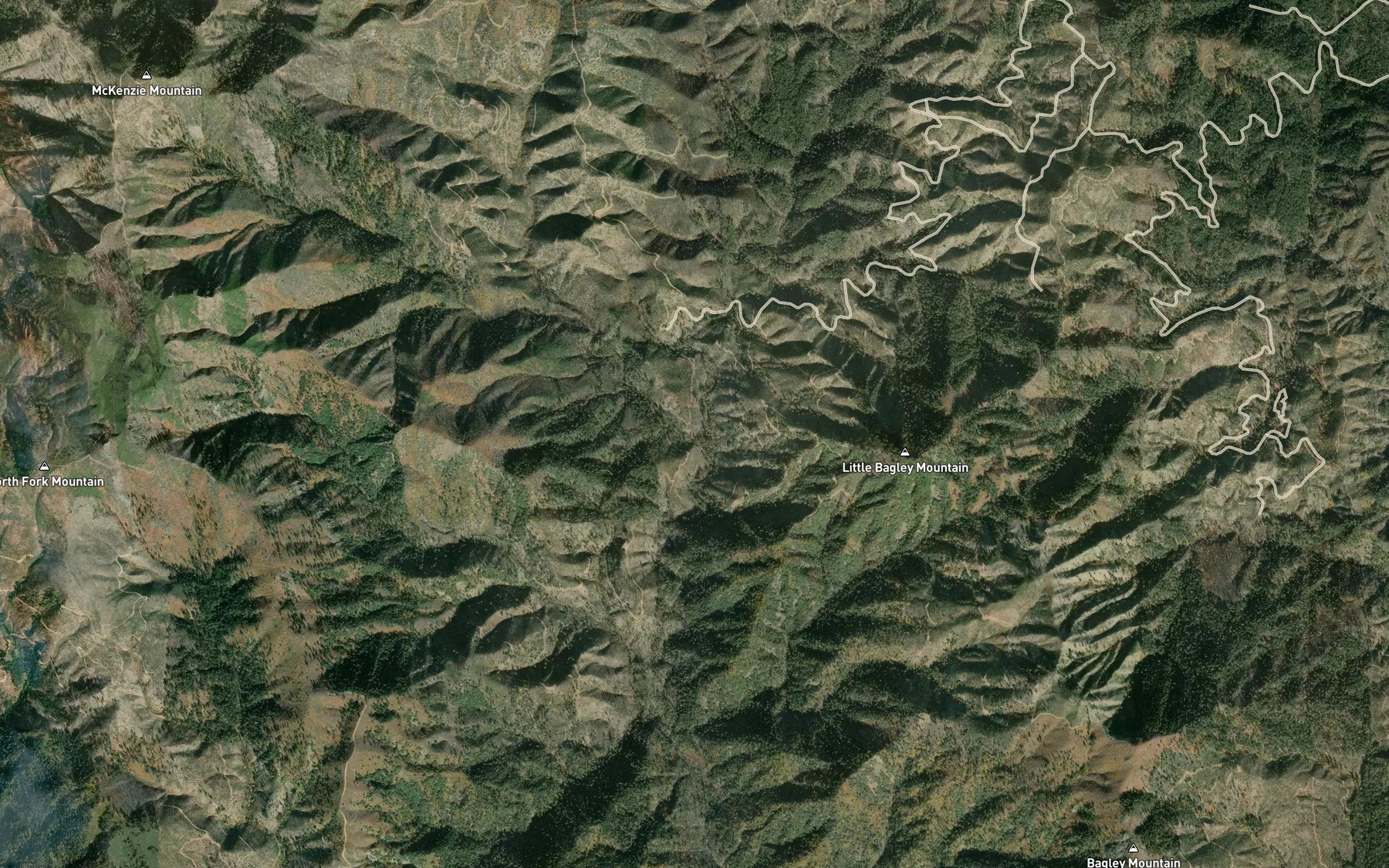 Satellite map of the West Fork Squaw Creek