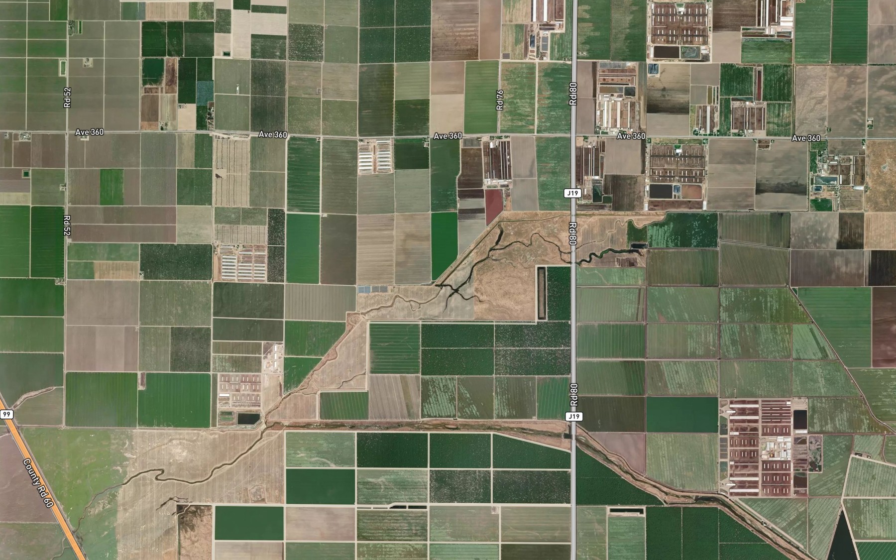 Satellite map of the Cottonwood Creek