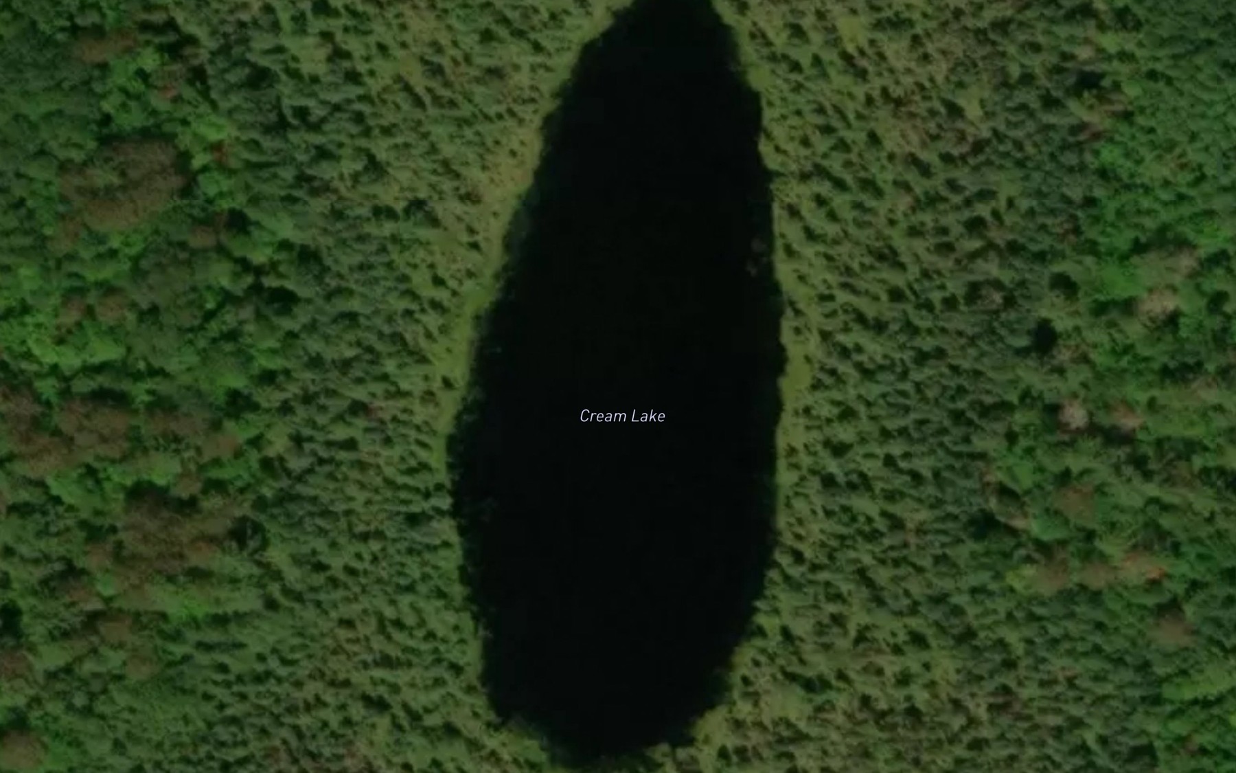 Satellite map of the Cream Lake