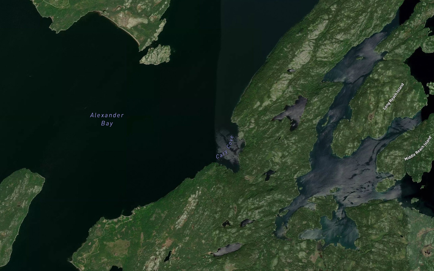 Satellite map of the Cary Cove