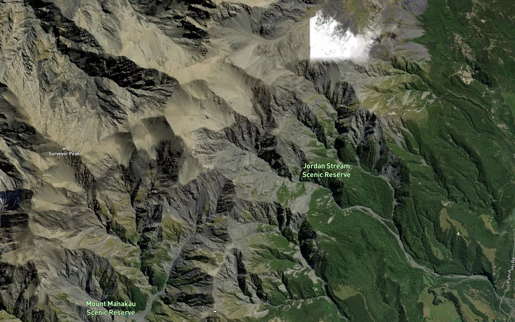 Satellite map of the Jordan Stream