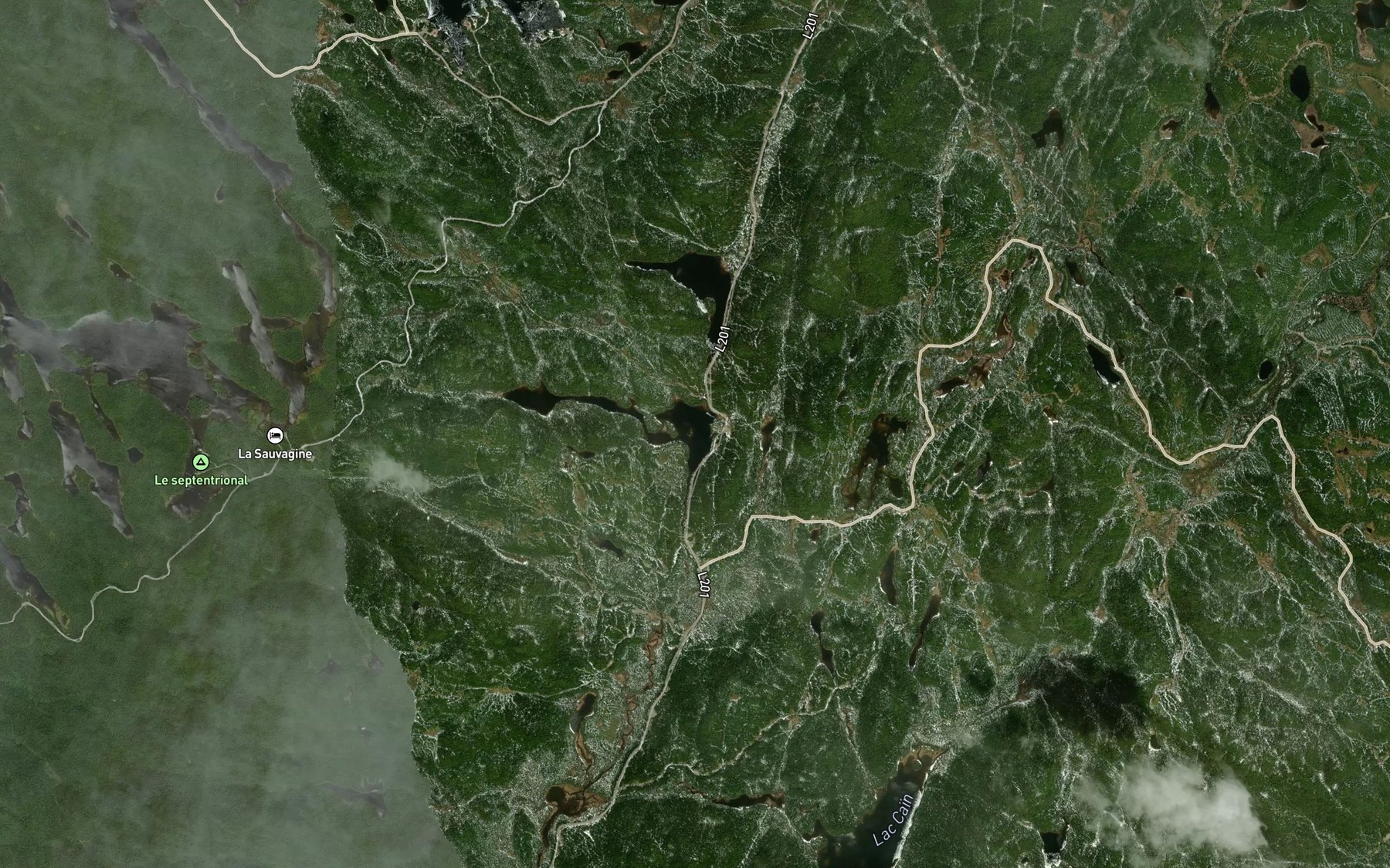 Satellite map of the Lac de Dieppe