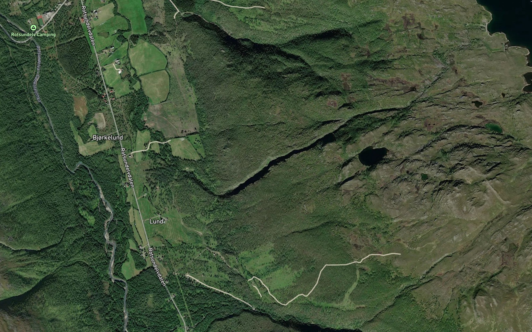 Satellite map of the Sihkajohka