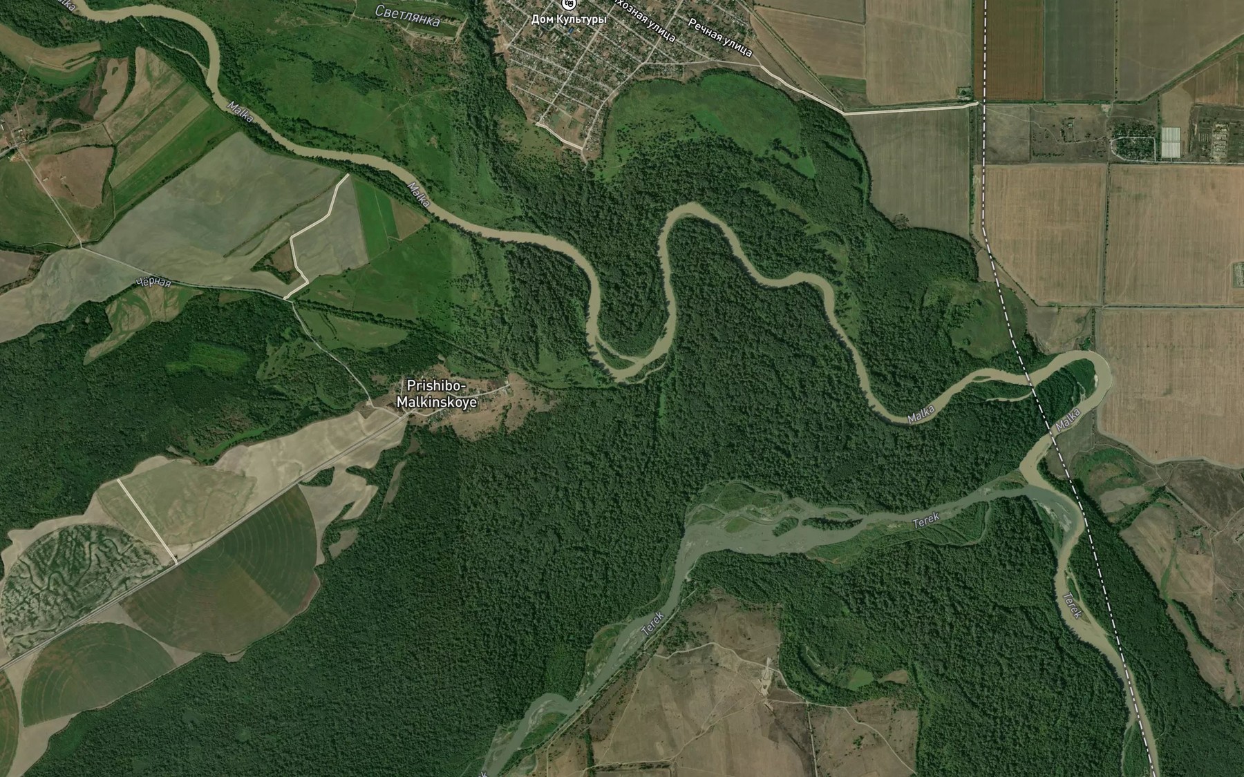 Satellite map of the Chernaya