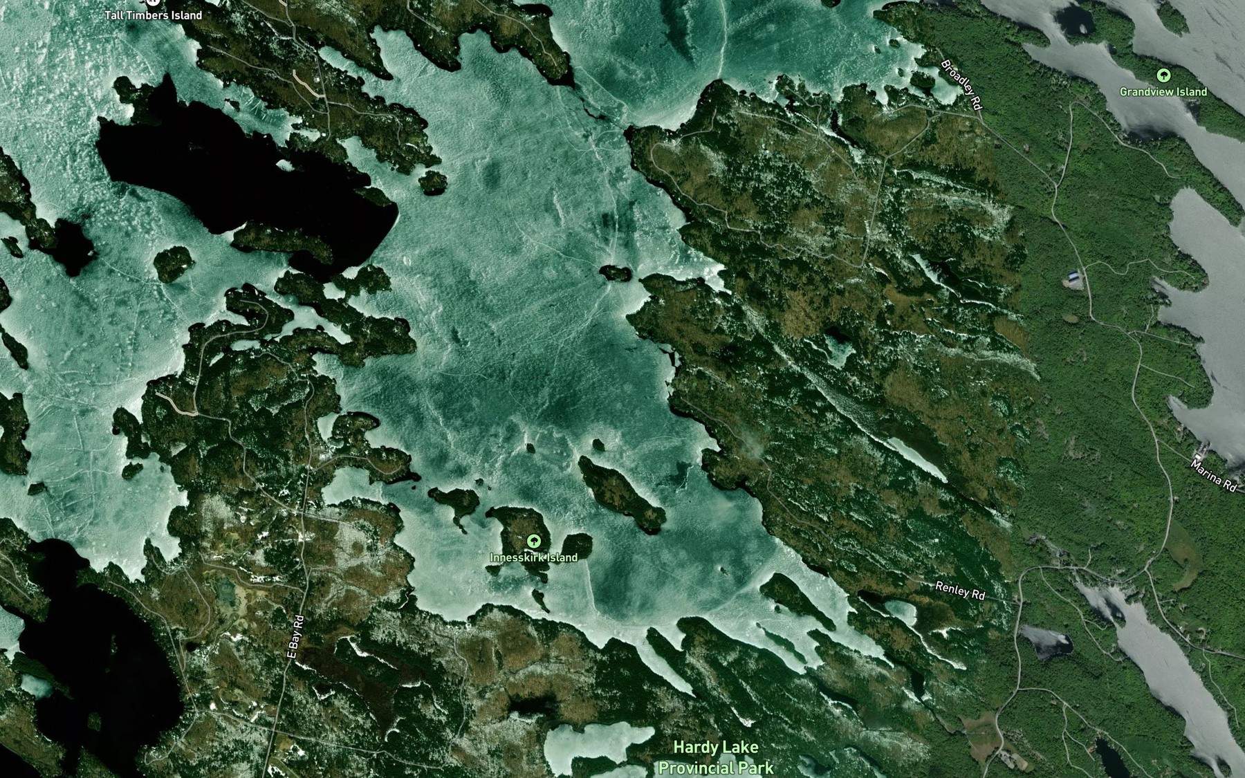 Satellite map of the East Bay