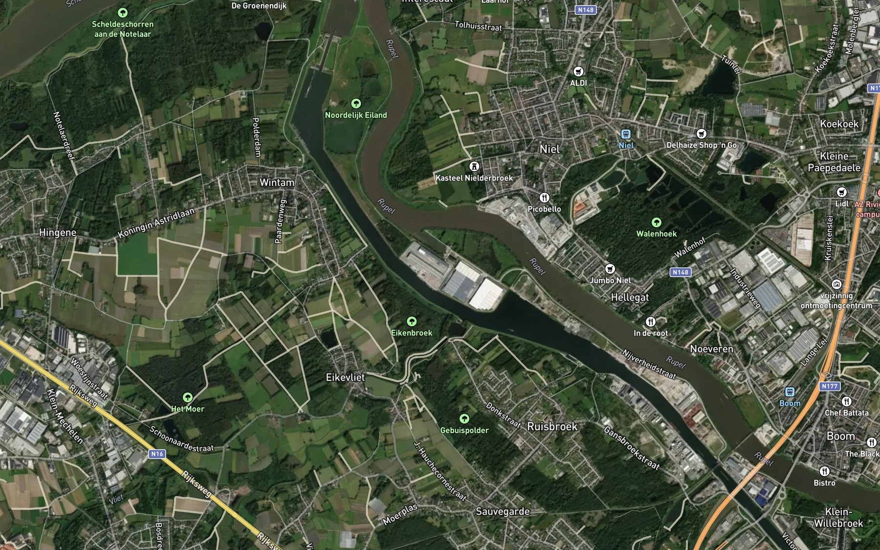 Satellite map of the De Vliet