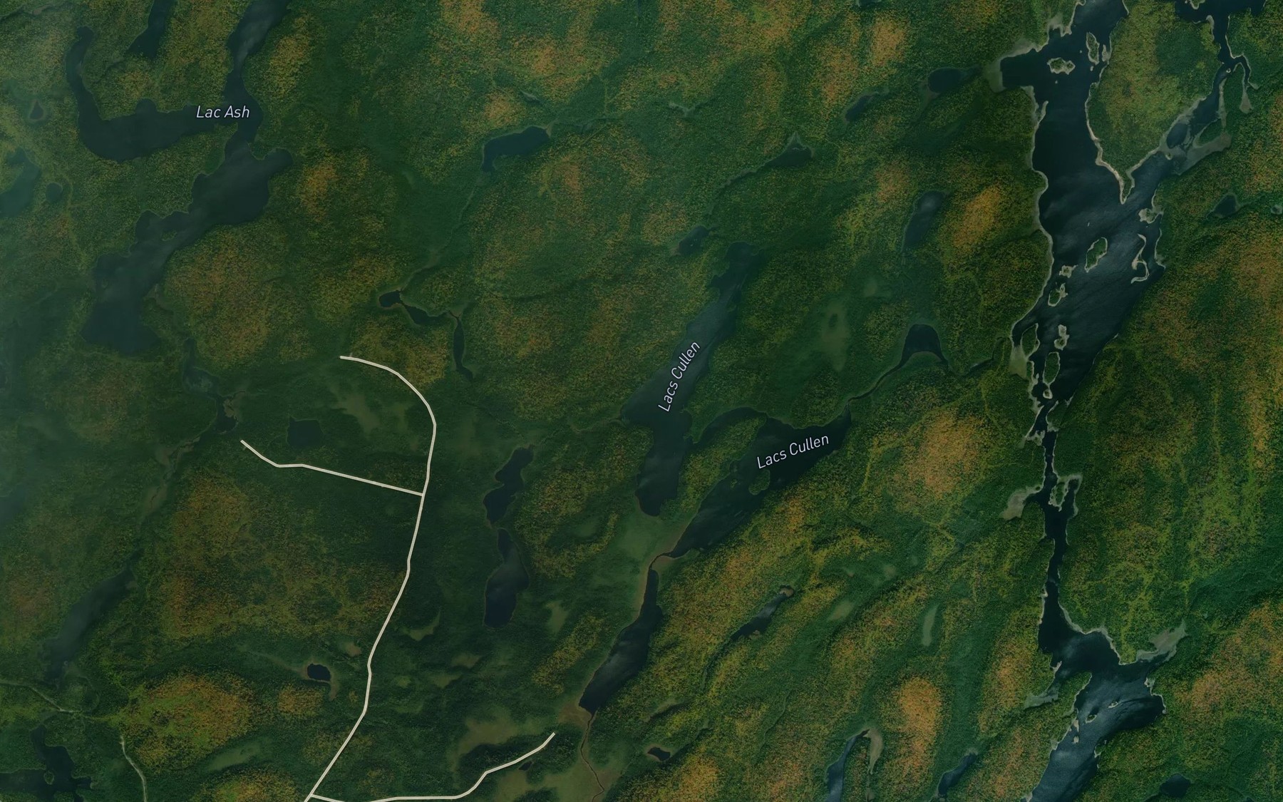 Satellite map of the Lacs Cullen
