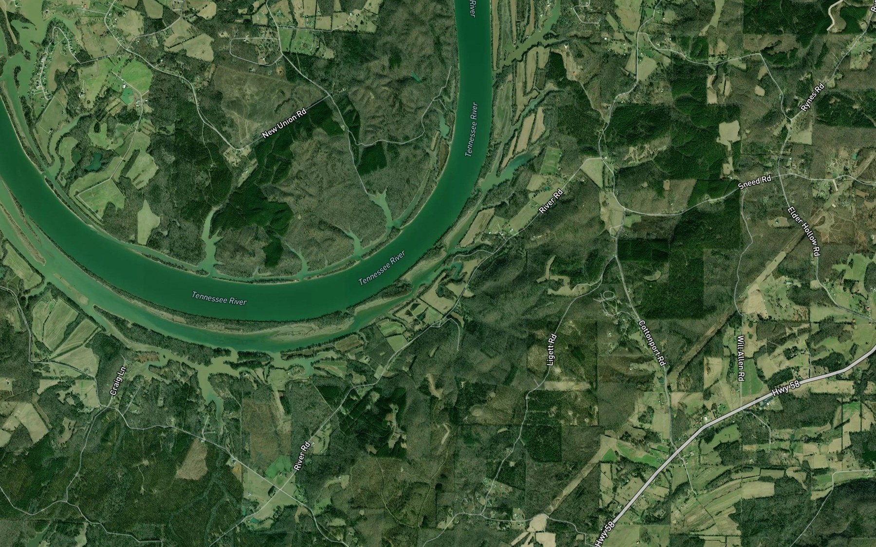 Satellite map of the Clear Branch