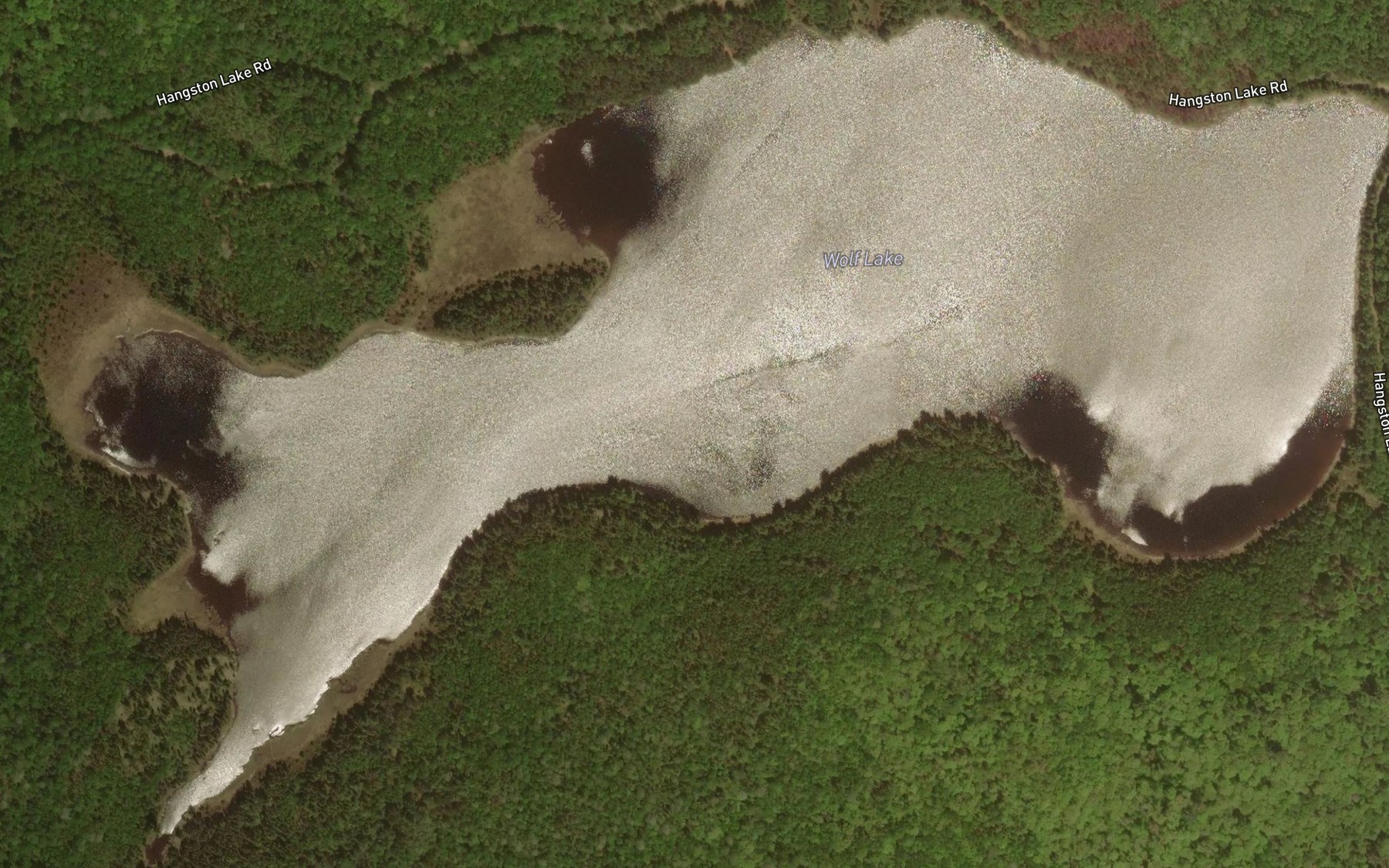 Satellite map of the Wolf Lake