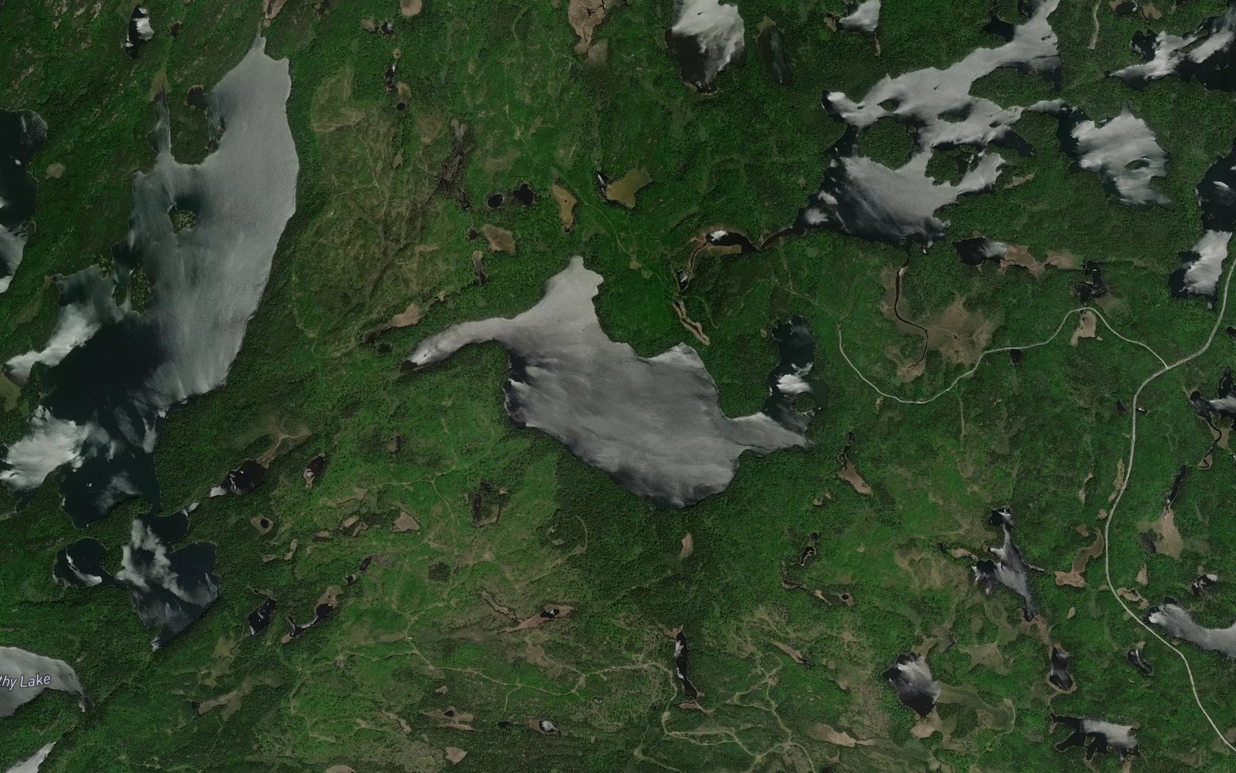 Satellite map of the Thundercloud Lake