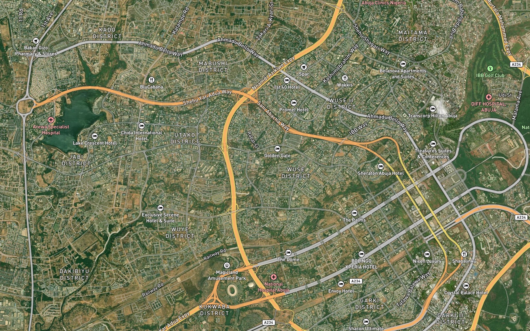 Satellite map of the River Wuna