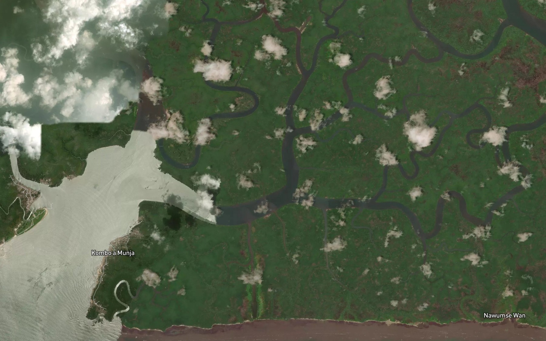 Satellite map of the Ramification Creek