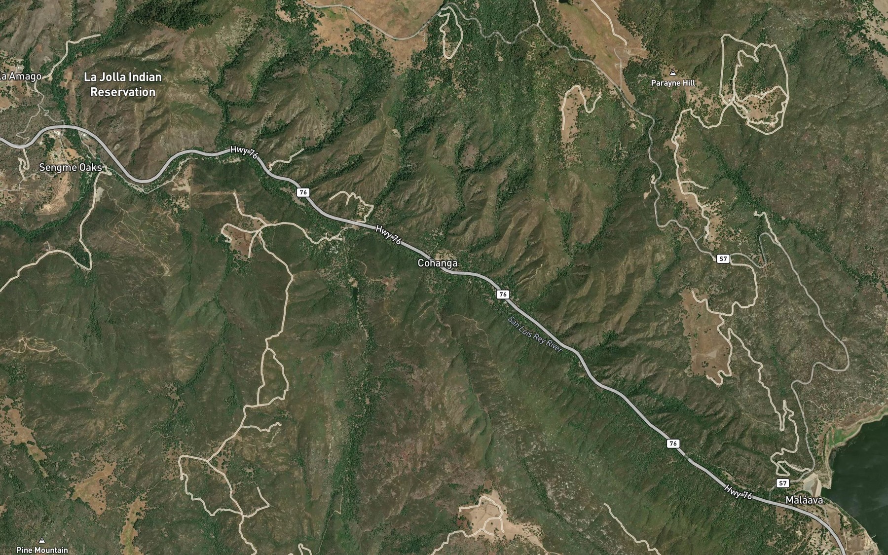 Satellite map of the Prisoner Creek