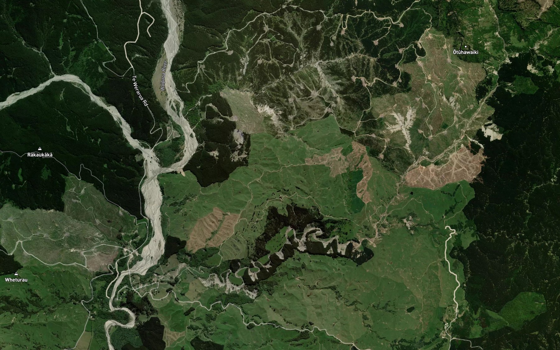 Satellite map of the Mangaorongo Stream