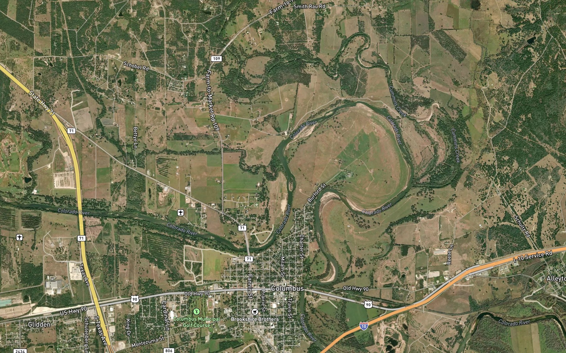 Satellite map of the Dry Creek
