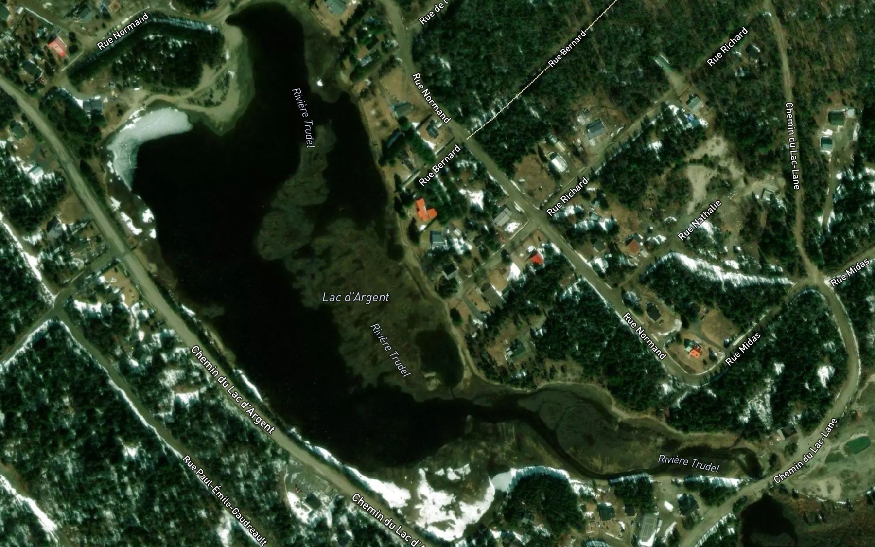 Satellite map of the Lac d'Argent