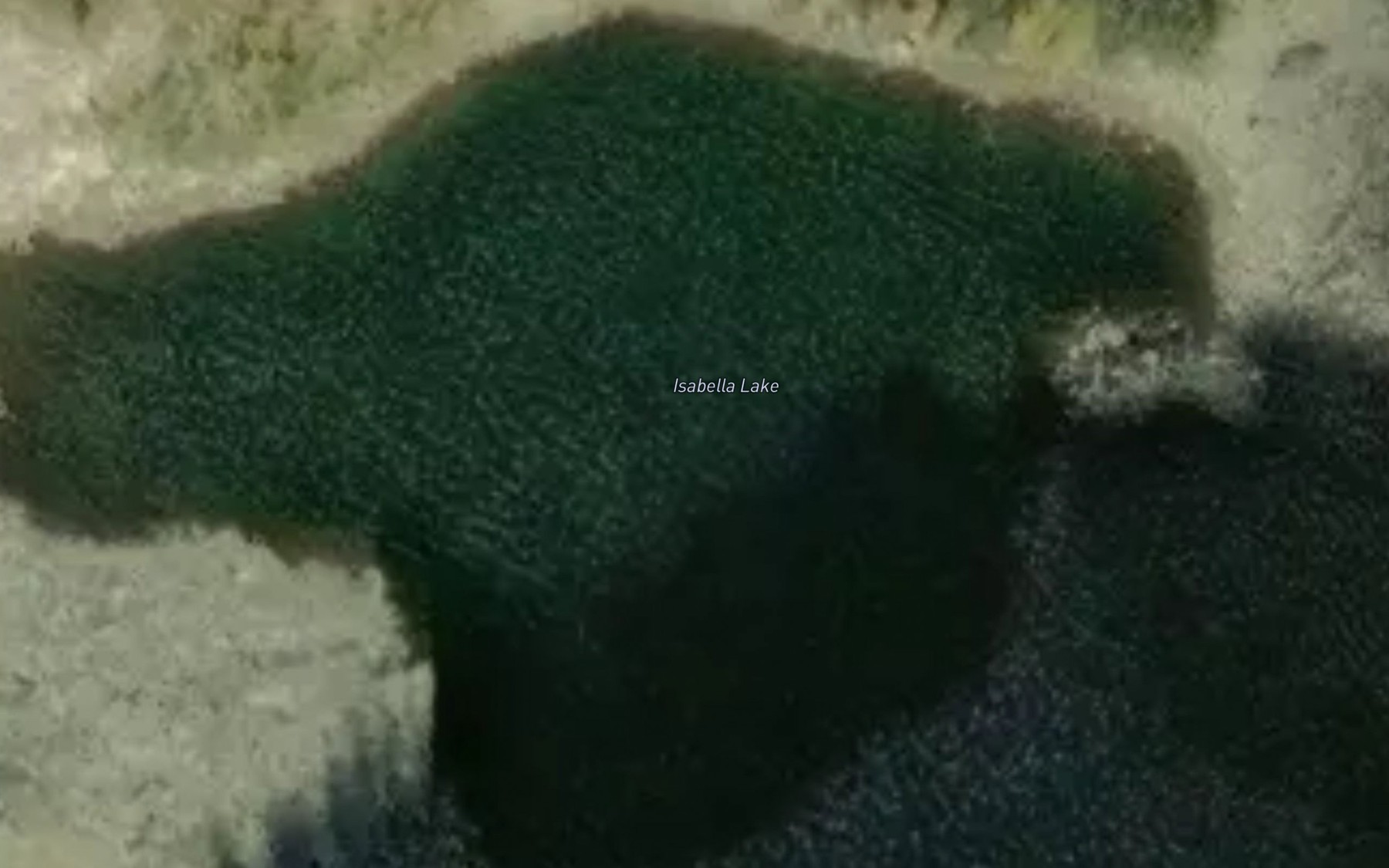 Satellite map of the Isabella Lake