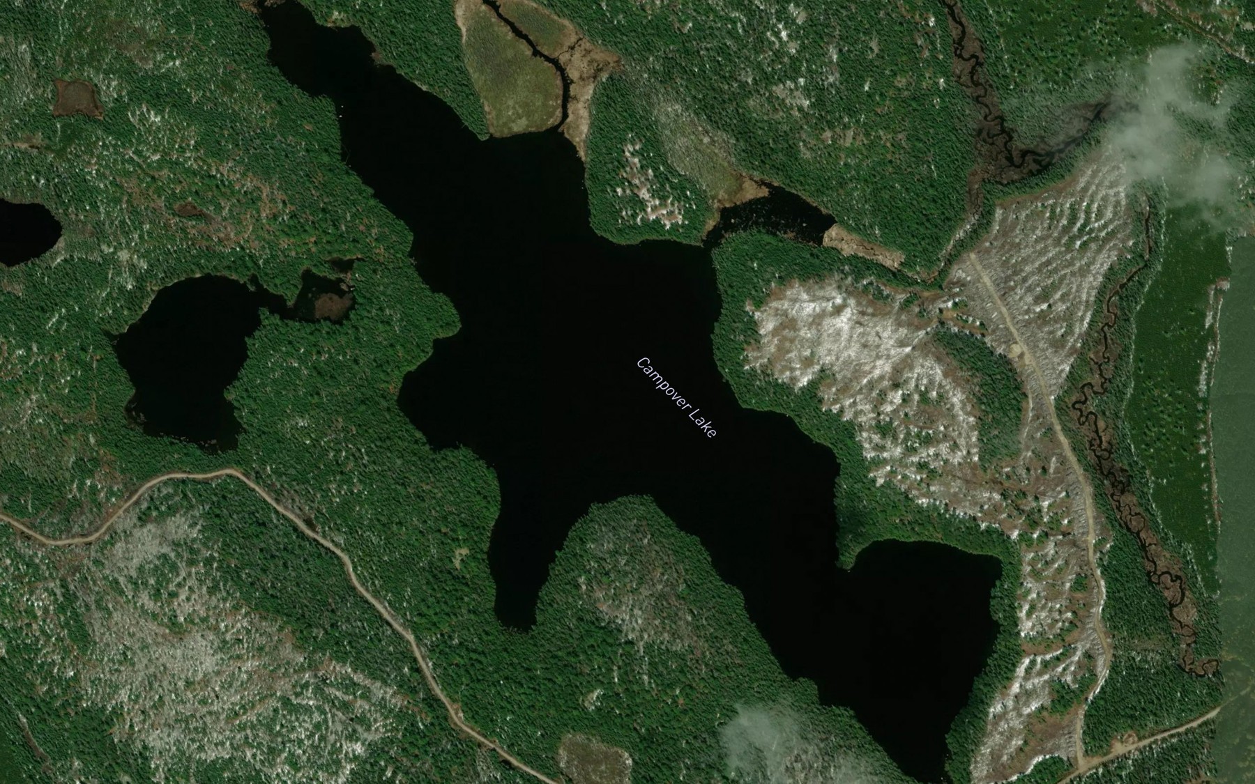 Satellite map of the Campover Lake
