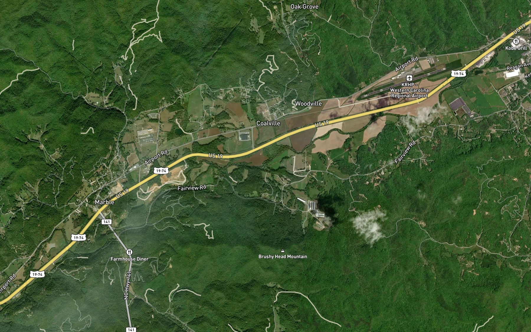 Satellite map of the Taylor Creek
