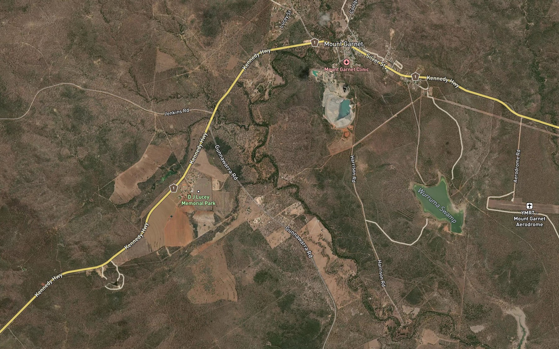 Satellite map of the Return Creek