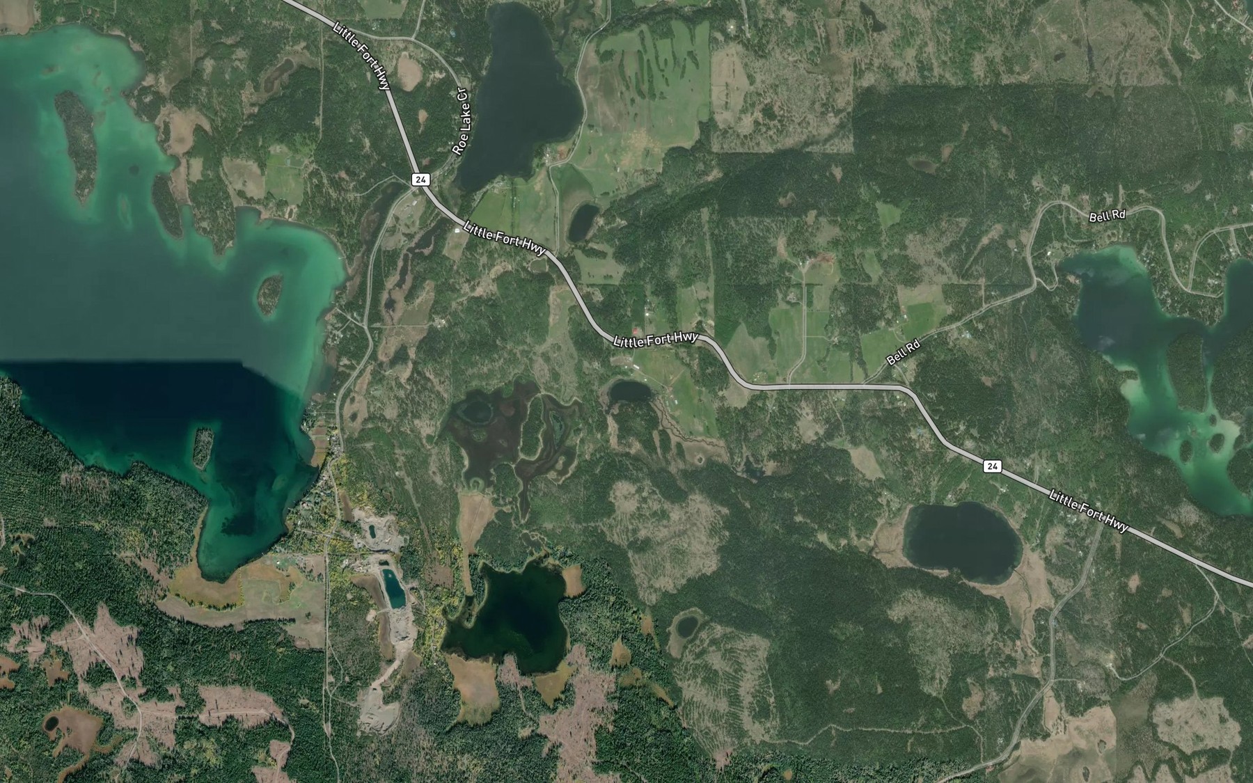 Satellite map of the Eastwood Lake