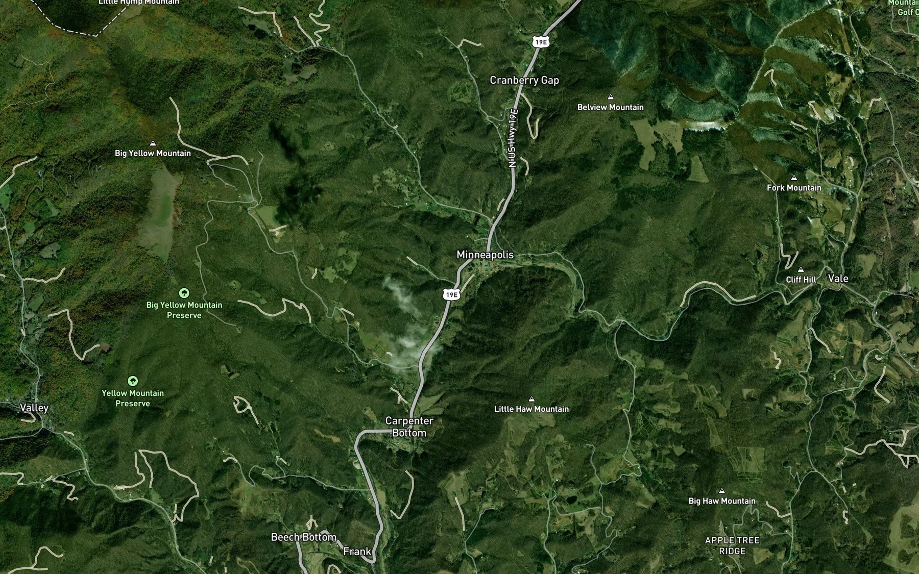 Satellite map of the Gooseneck Branch