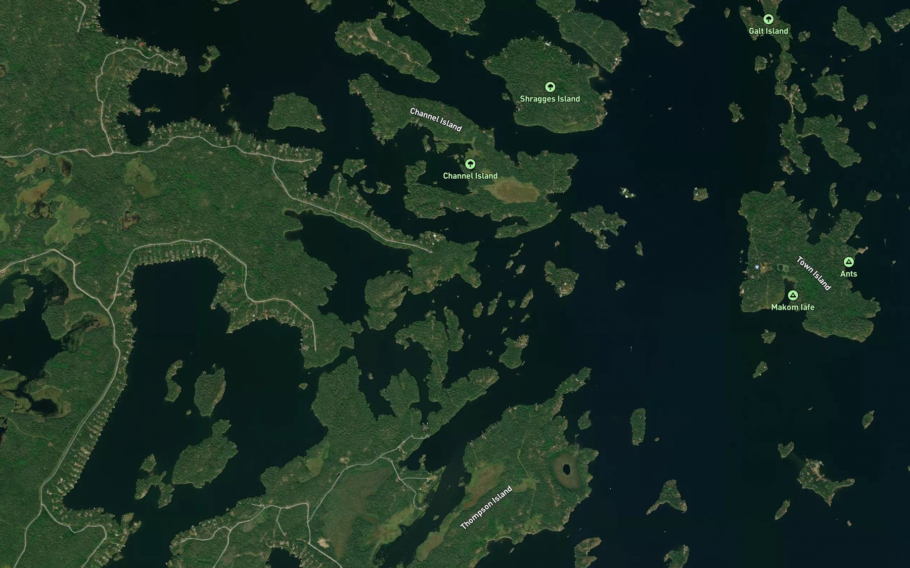 Satellite map of the Second Channel