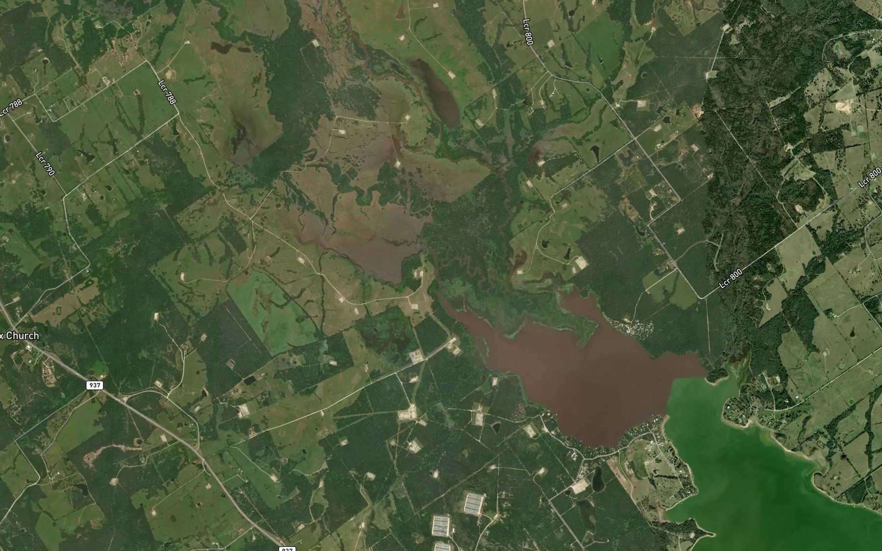 Satellite map of the Water Lake