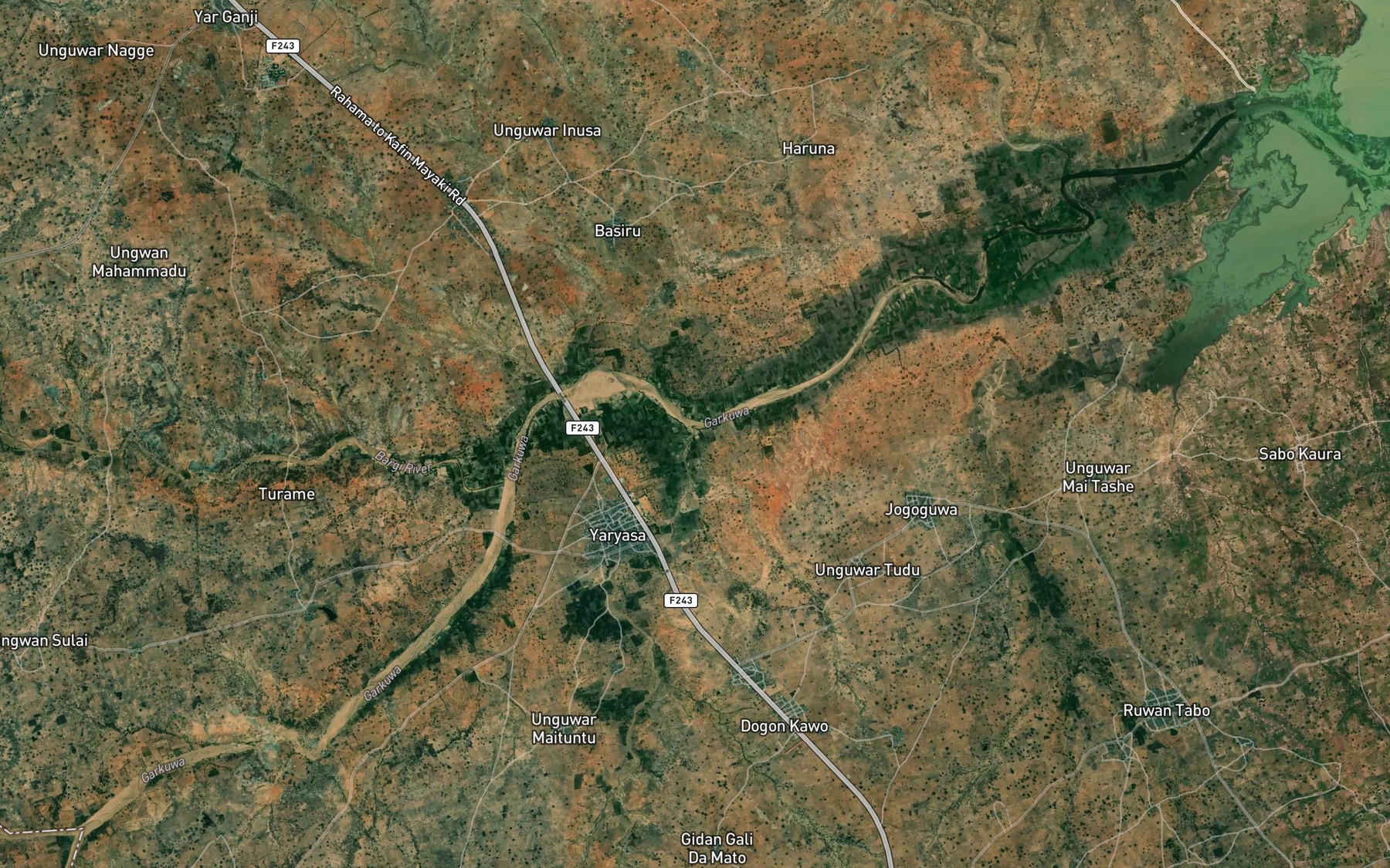 Satellite map of the River Bagwaria