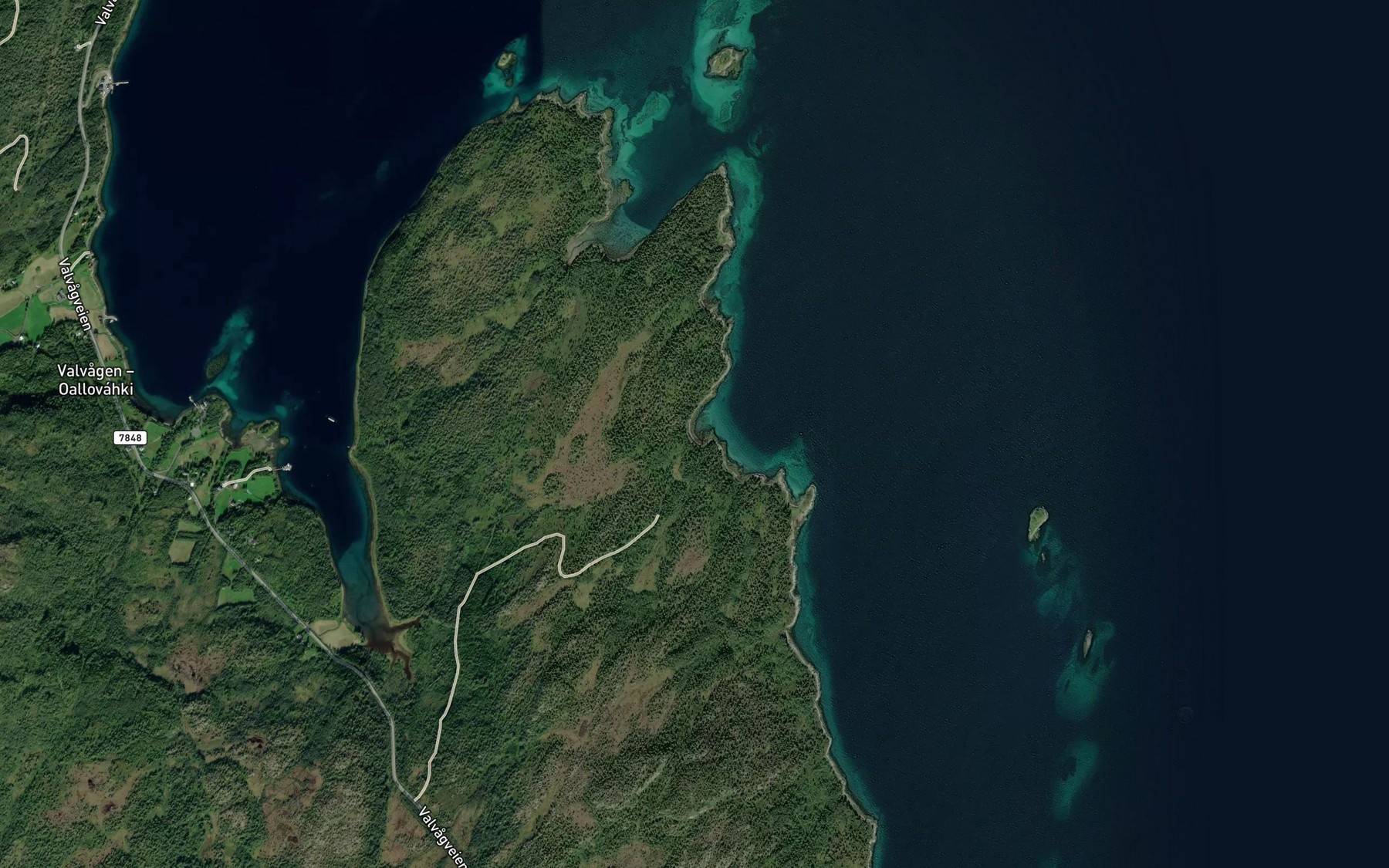 Satellite map of the Gjerdvika