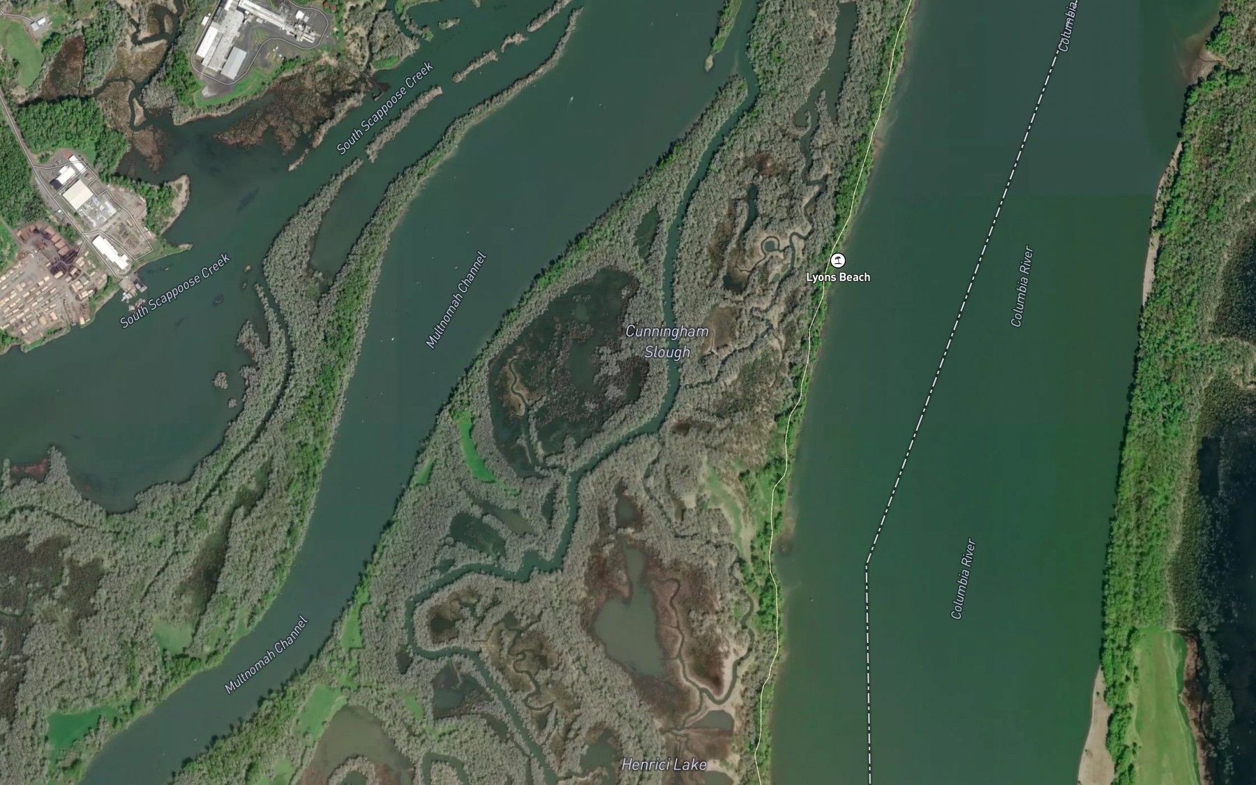 Satellite map of the Cunningham Slough