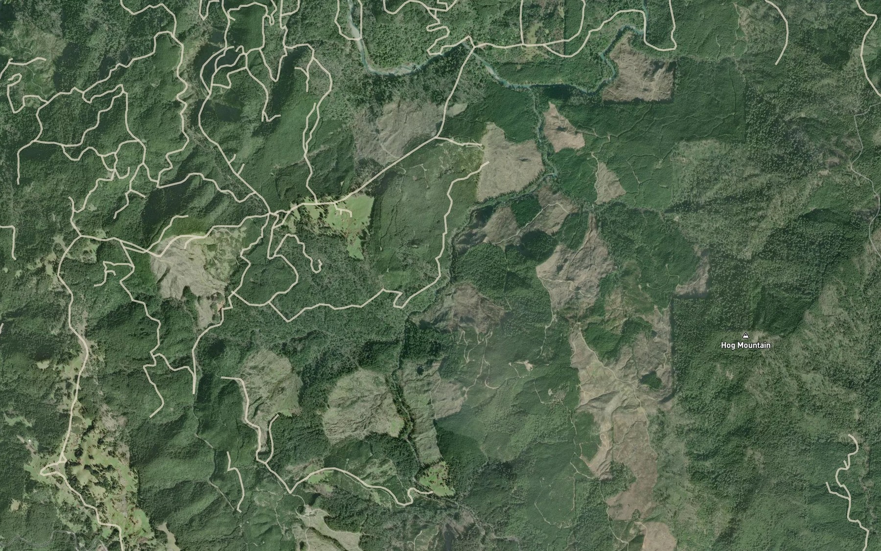 Satellite map of the South Fork Pistol River