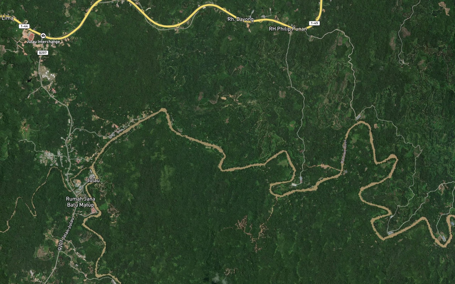Satellite map of the Sungai Rawan