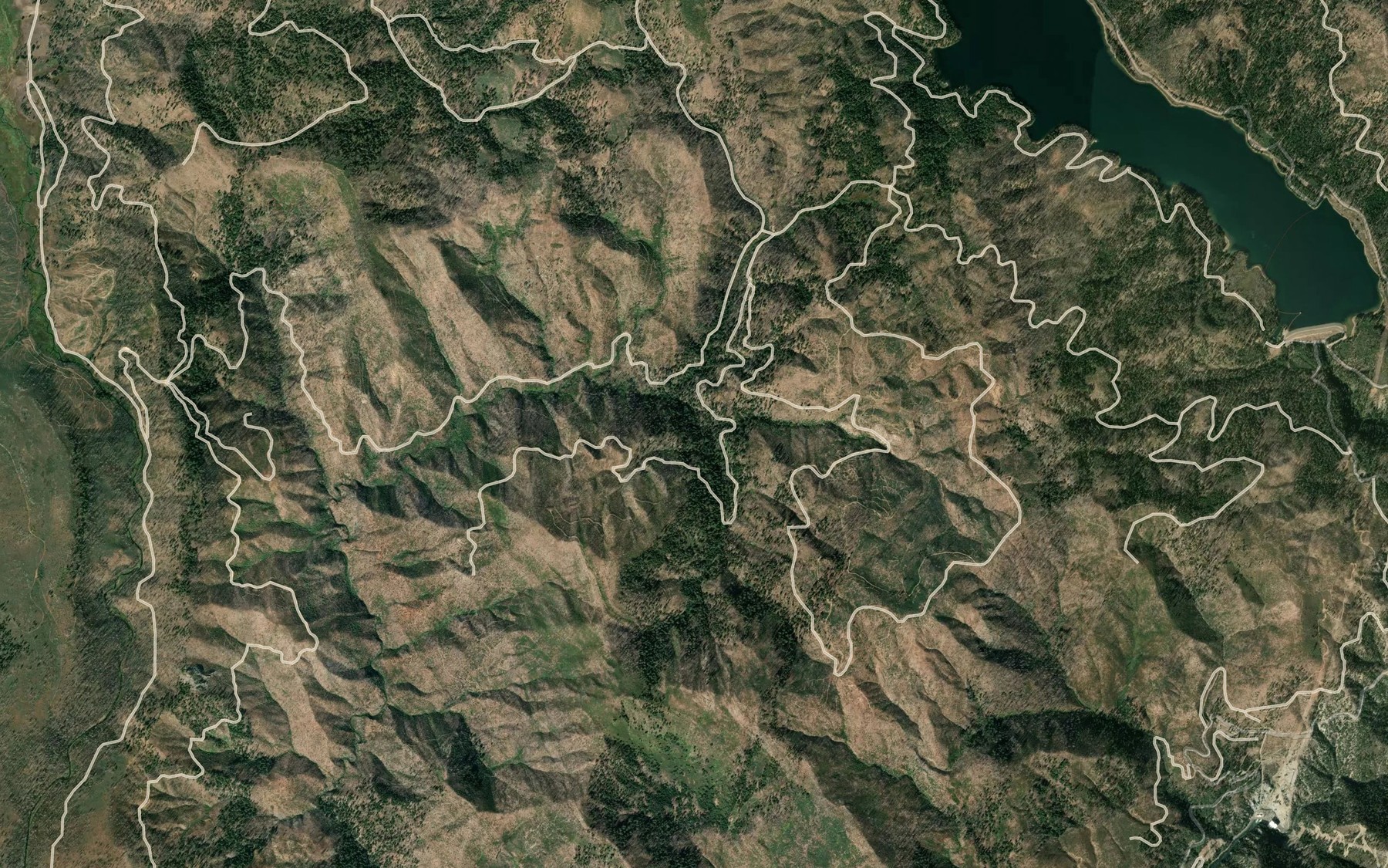 Satellite map of the South Branch Mosquito Creek