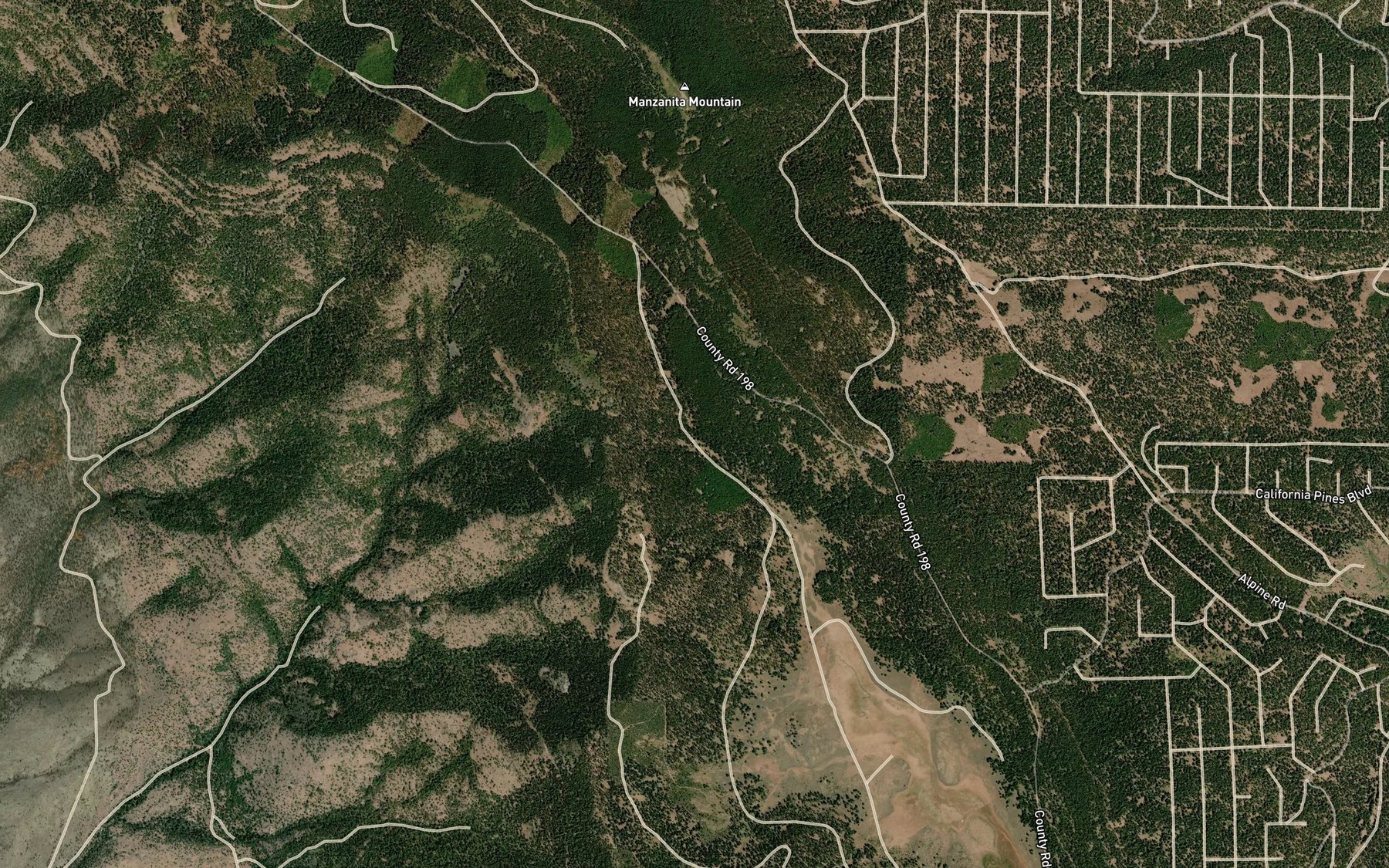 Satellite map of the Doe Spring