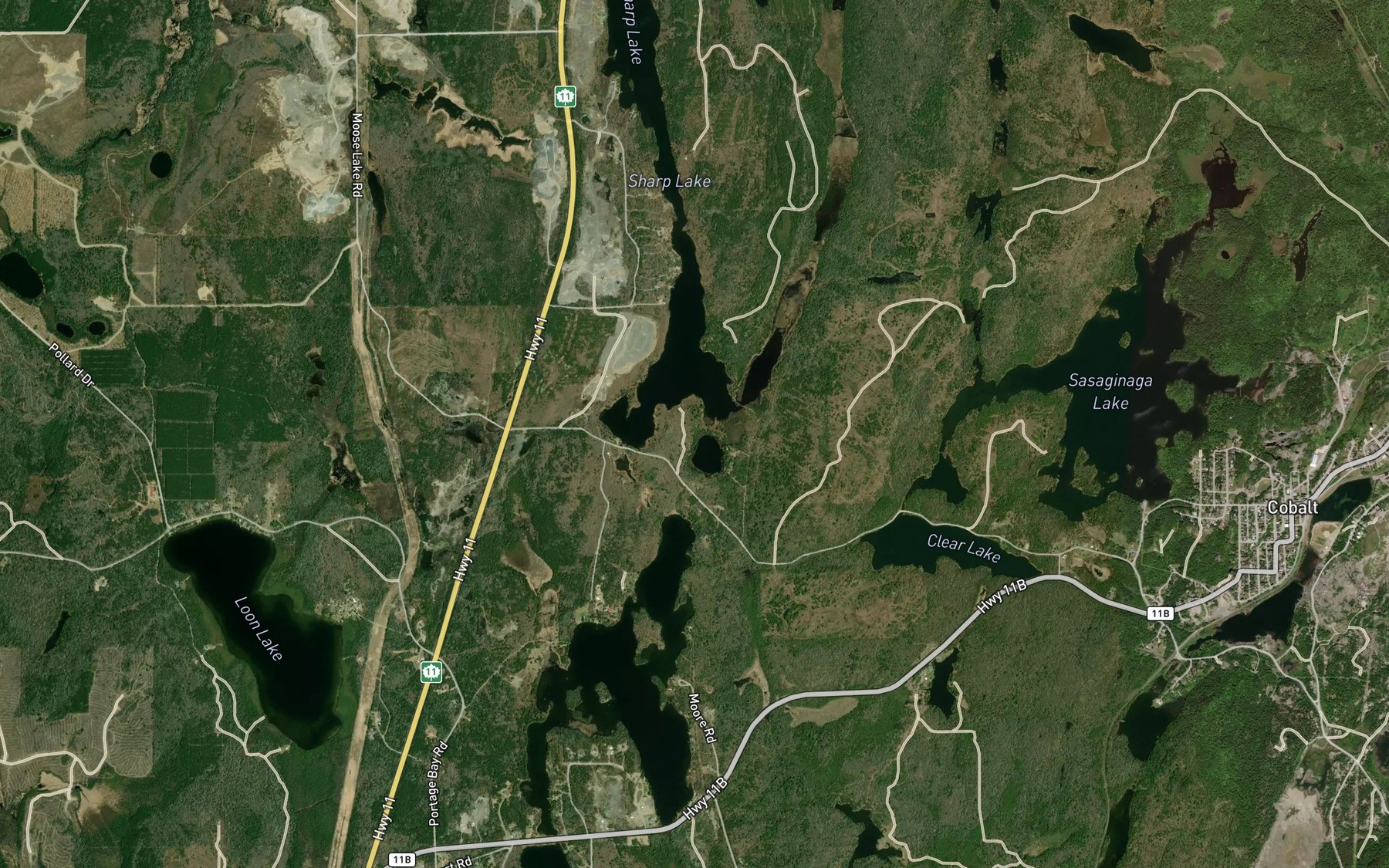 Satellite map of the Starr's Pond