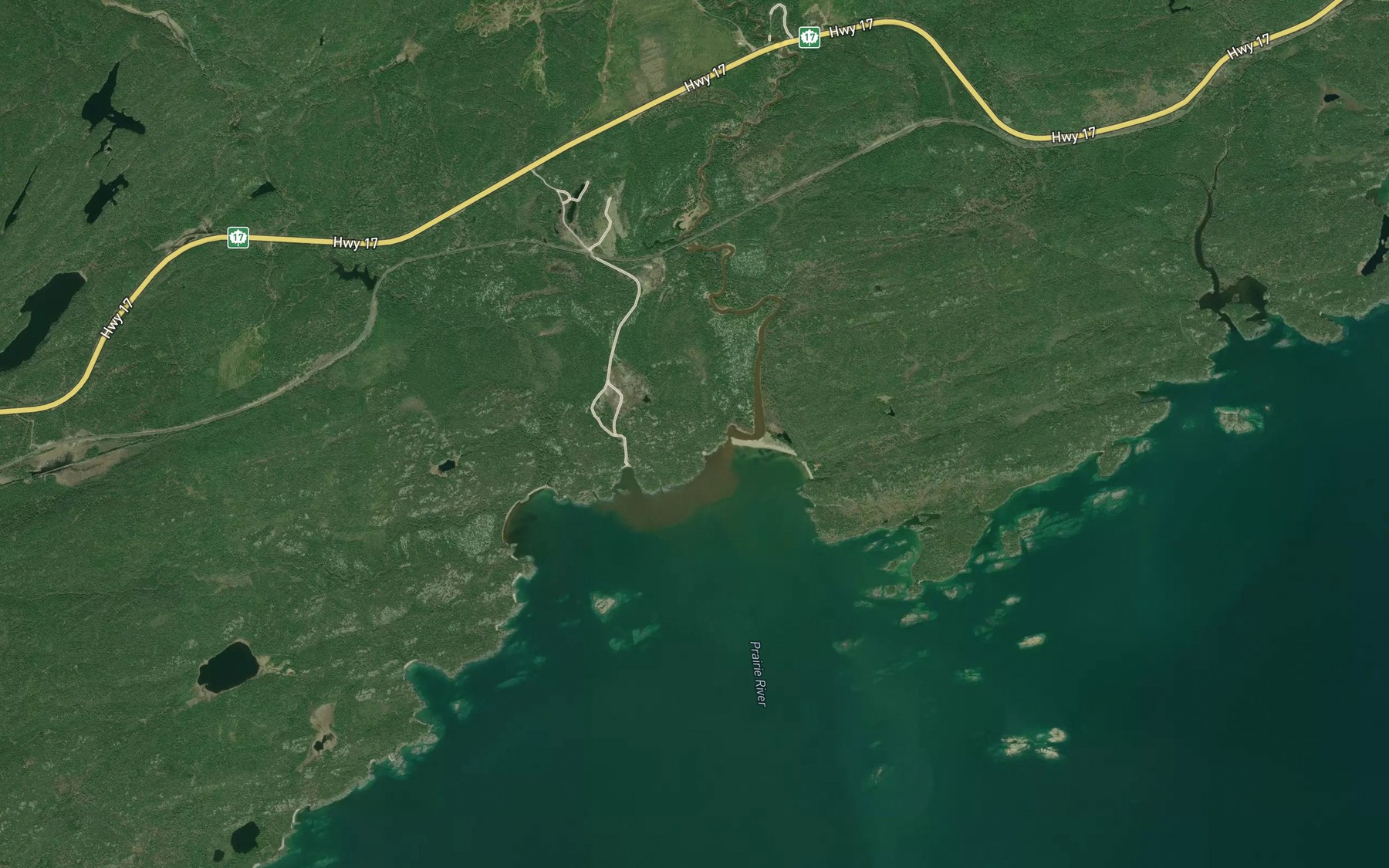 Satellite map of the Prairie Cove
